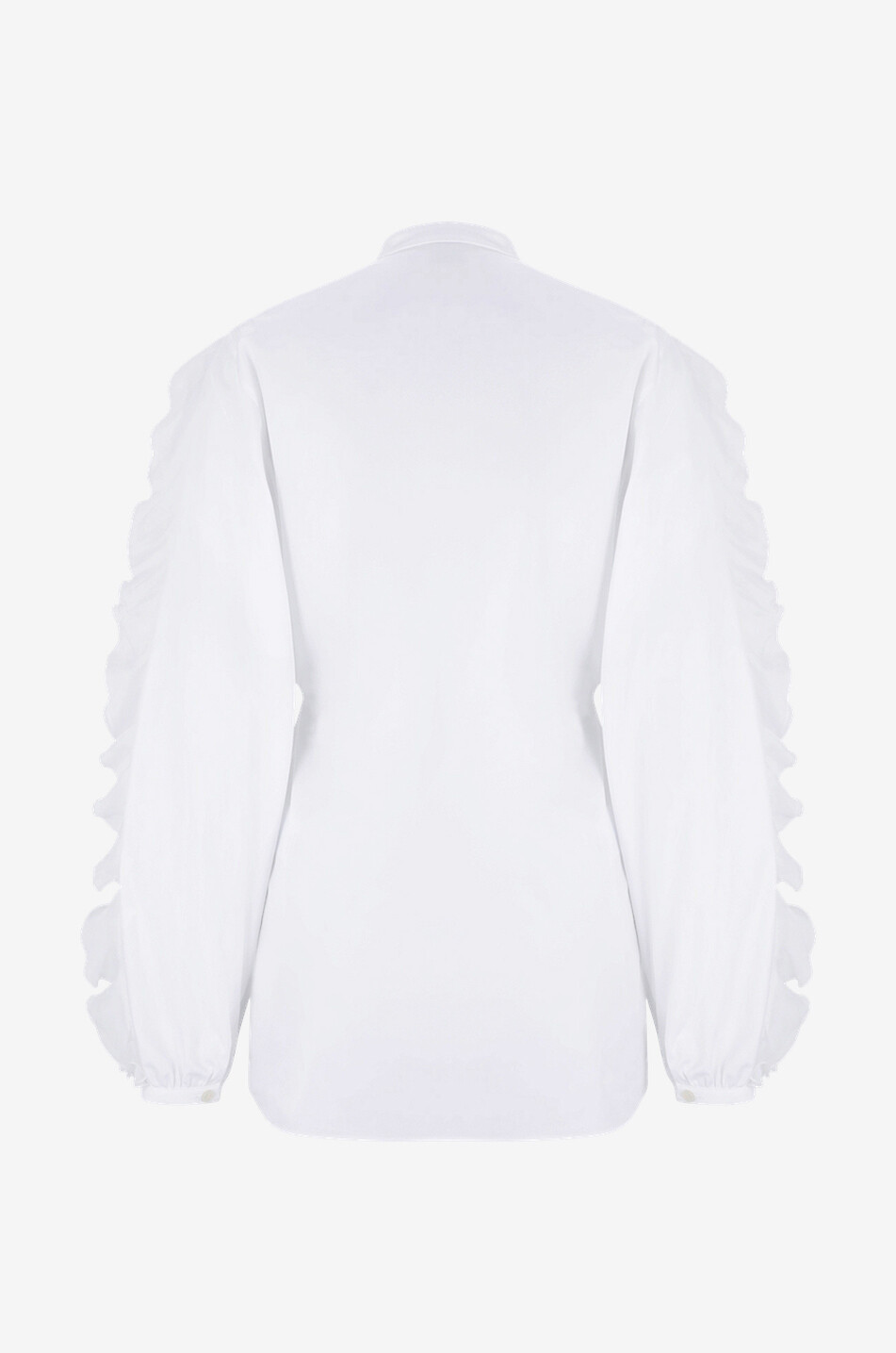 Blouse en popeline à volants en organza