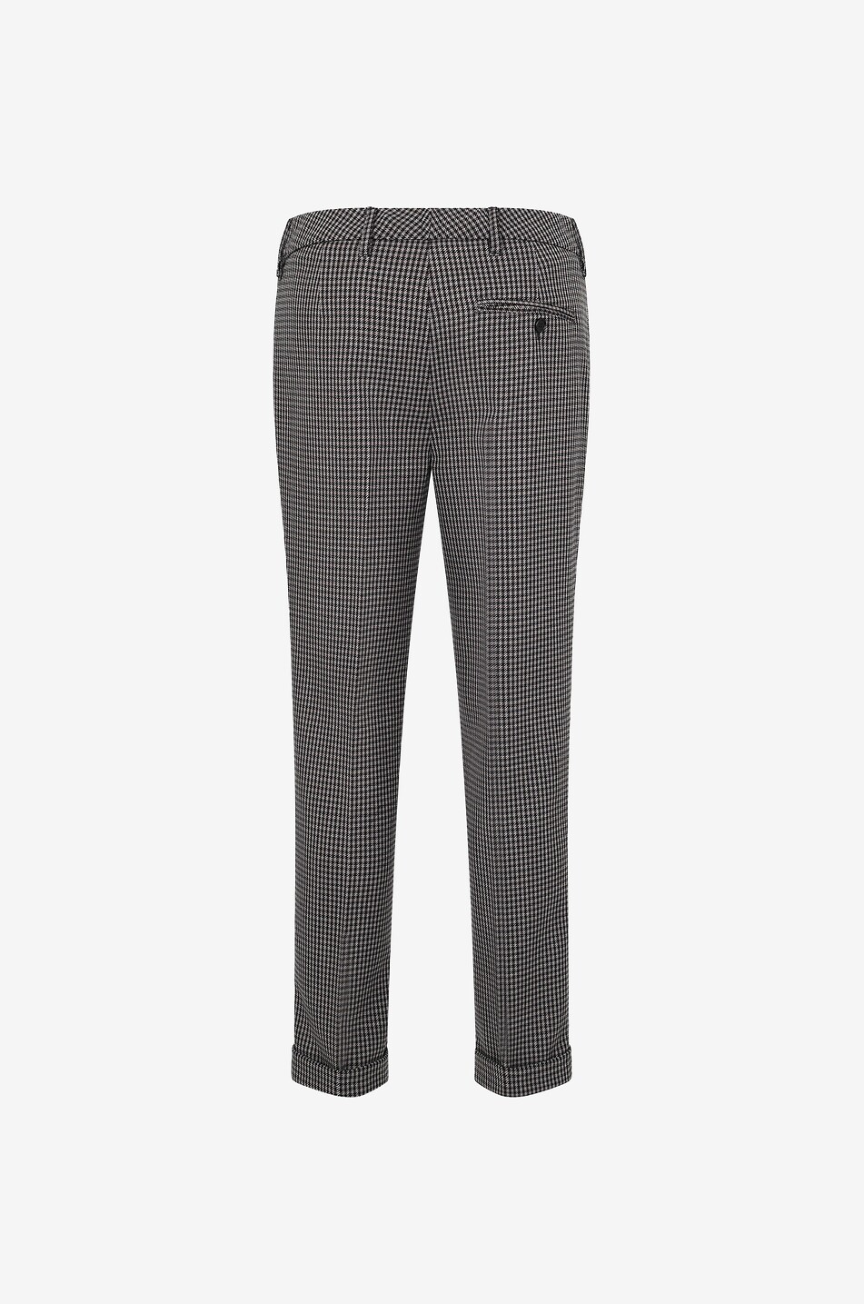 Checked wool blend cigarette trousers