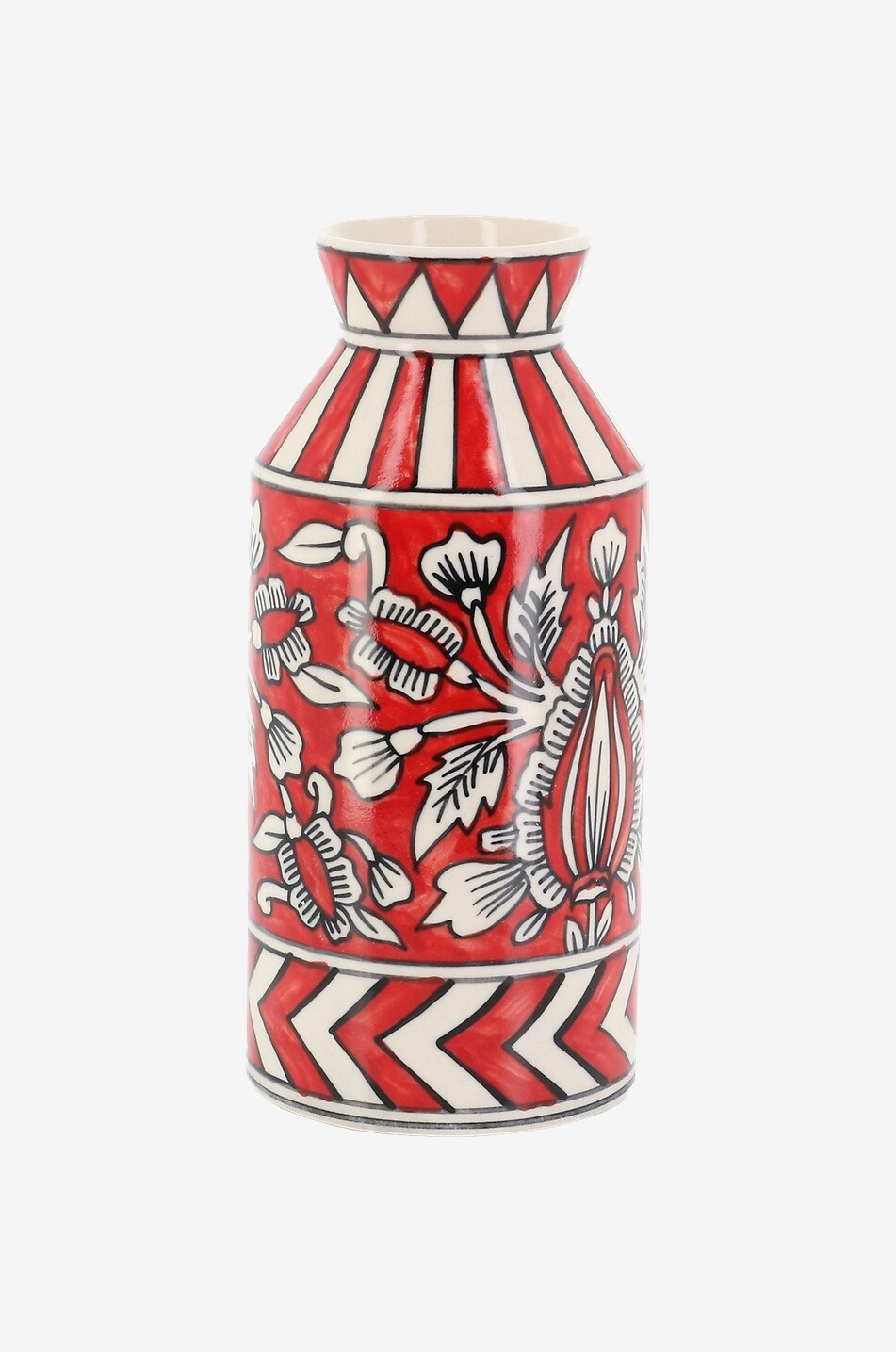 CAROLINE DE BENOIST Moyen Rouge Blanc ceramic vase Home RED 2