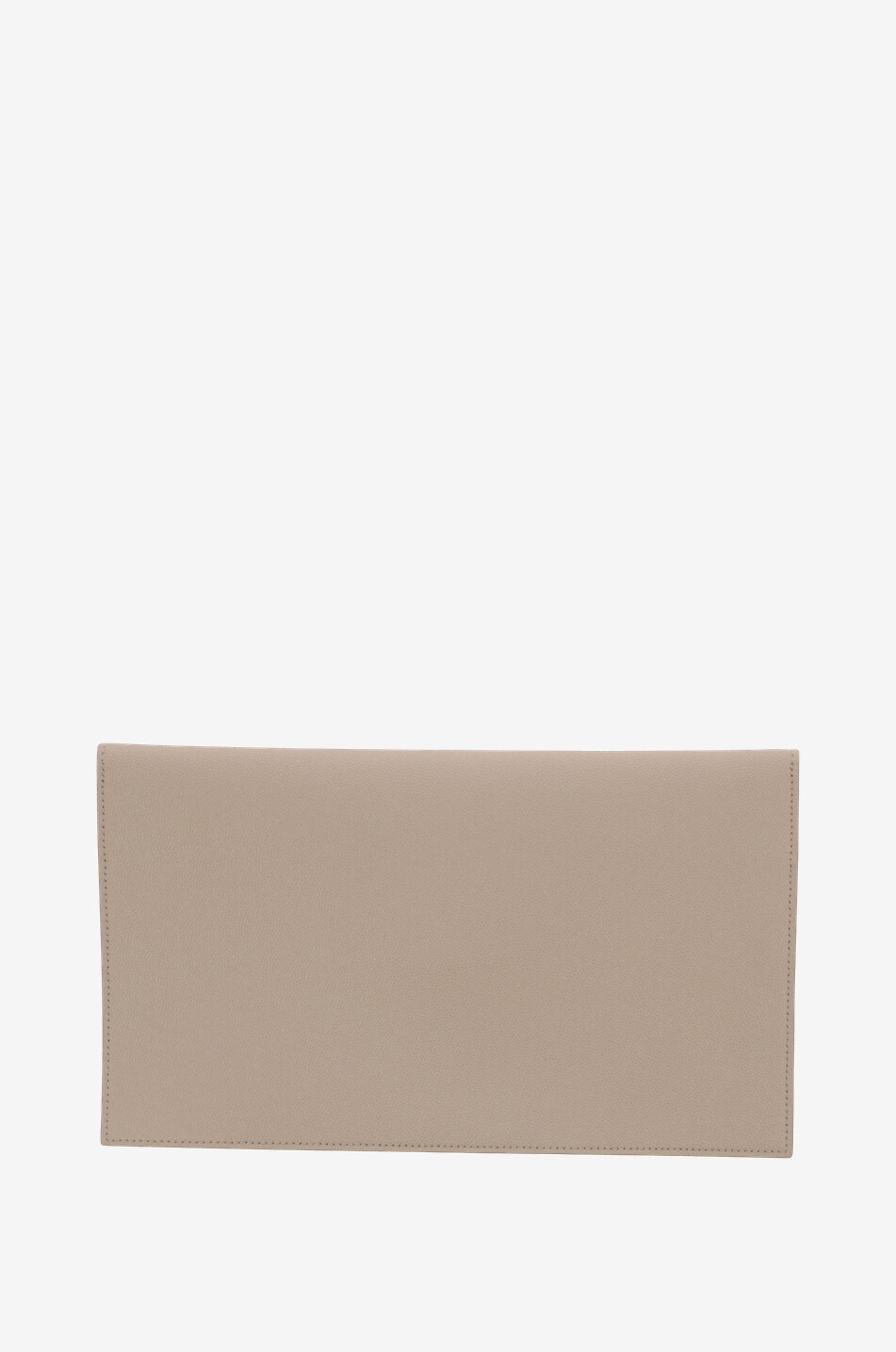 SAINT LAURENT PARIS Pochette en cuir grain de poudre Uptown Femme BEIGE 2