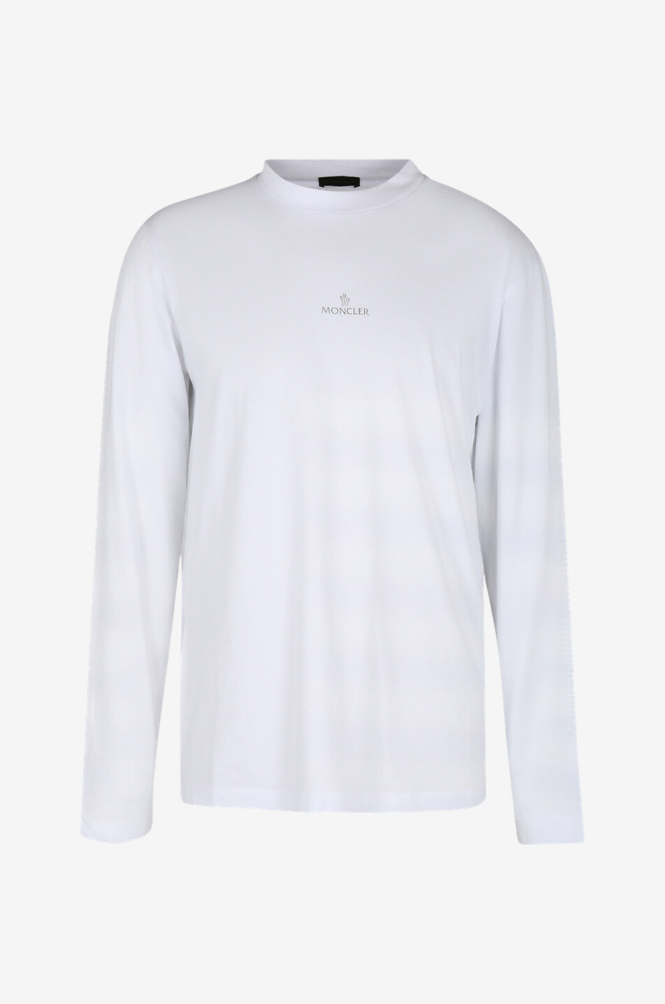 MONCLER Langarm-T-Shirt mit Logoprint Matt Black Herren WEISS 1