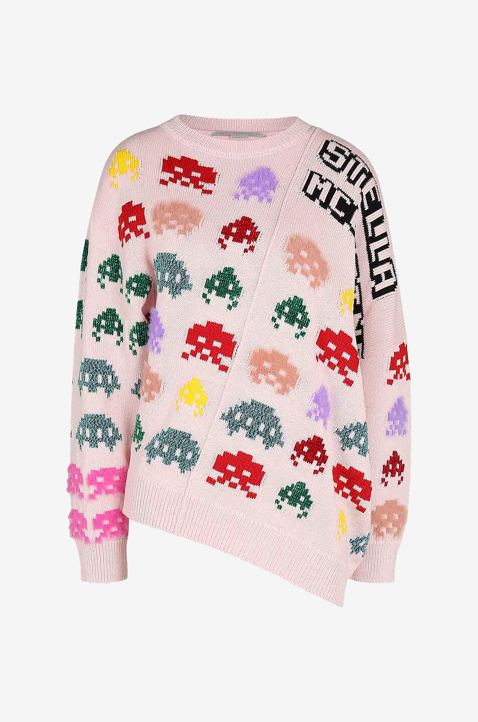 STELLA McCARTNEY Gamer asymmetric oversize jacquard jumper Women MULTI COLOURED 1