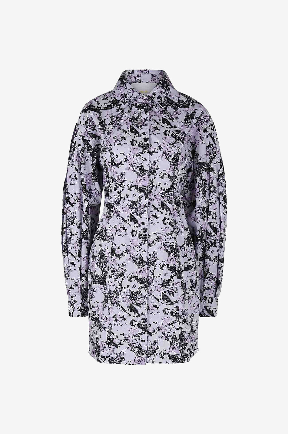 Marilo short printed organic-cotton shirt dress