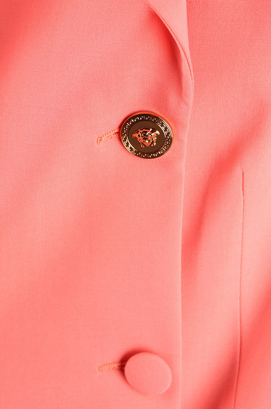 VERSACE Blazer à boutonnage double en laine stretch Medusa Femme ROSE 3