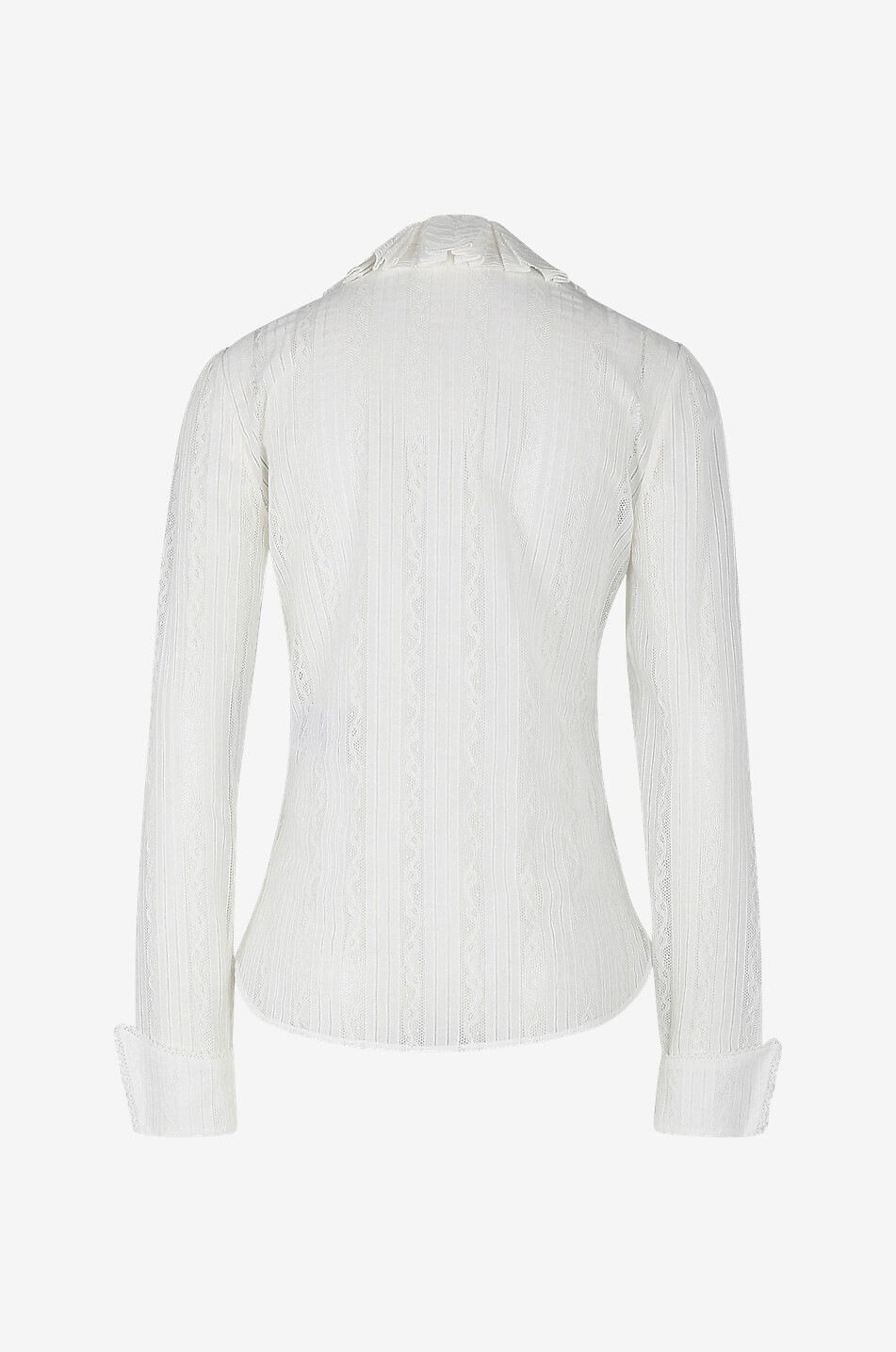 SAINT LAURENT PARIS Fitted lace shirt with frill collar Women EGGSHELL 2