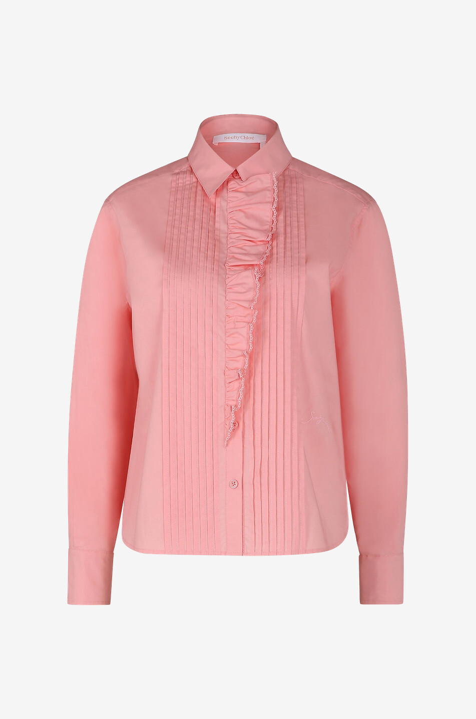 Hemd mit Biesen, Rüschen und Spitze