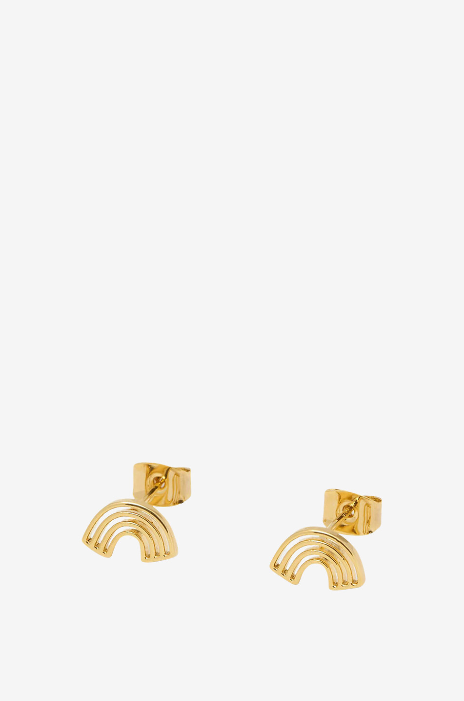 Clous d'oreilles dorés Minimalist Cutout Rainbow