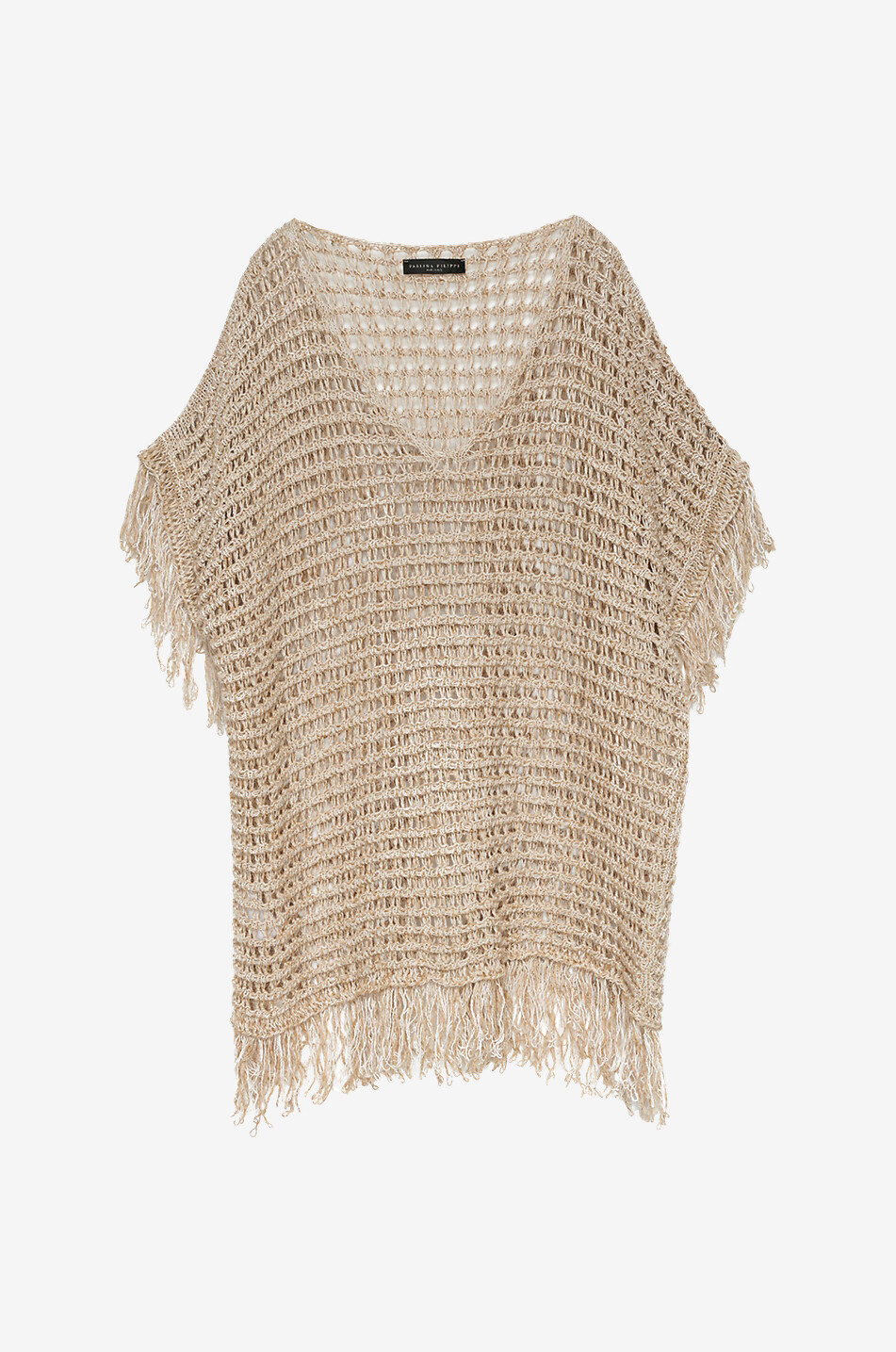 FABIANA FILIPPI Net knit linen and mohair caftan Women BROWN 1