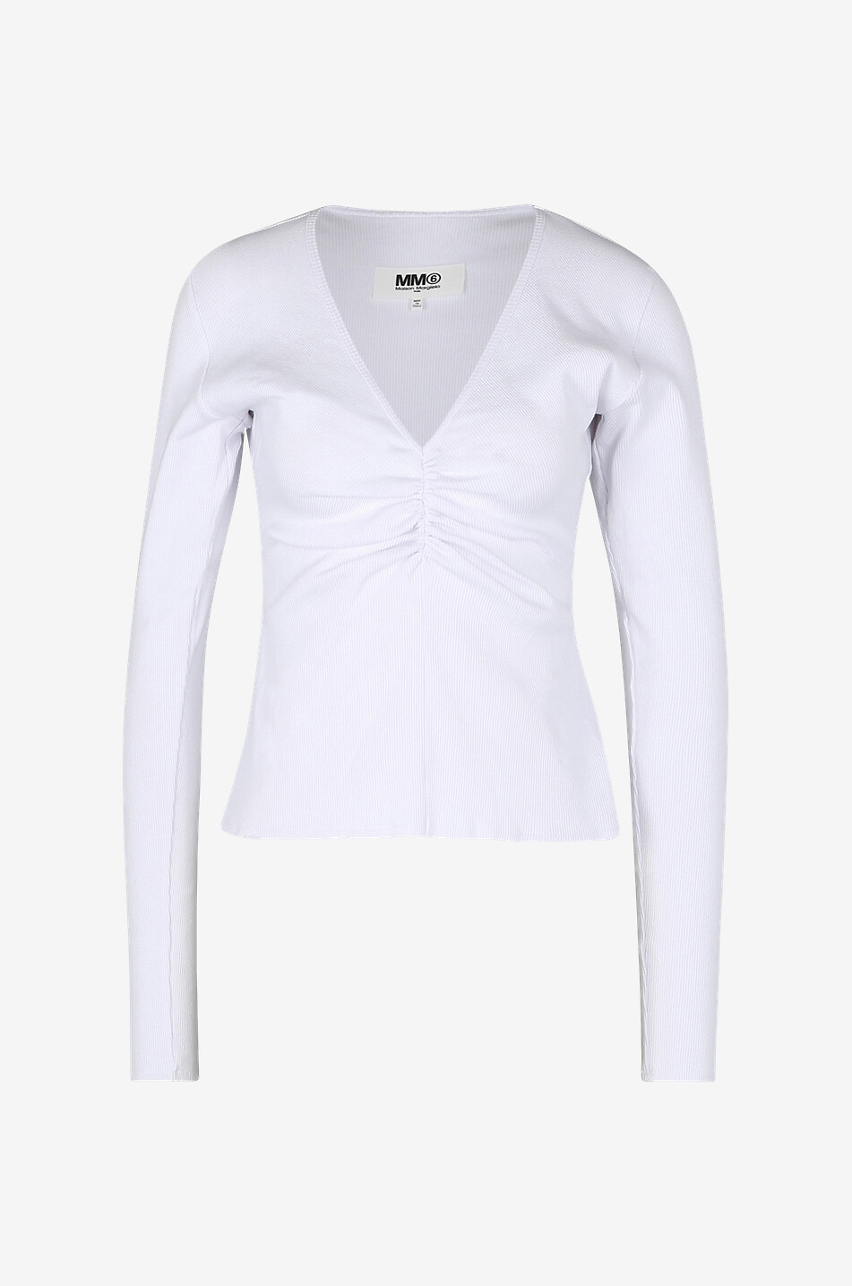 Cotton long sleeve V-neck top