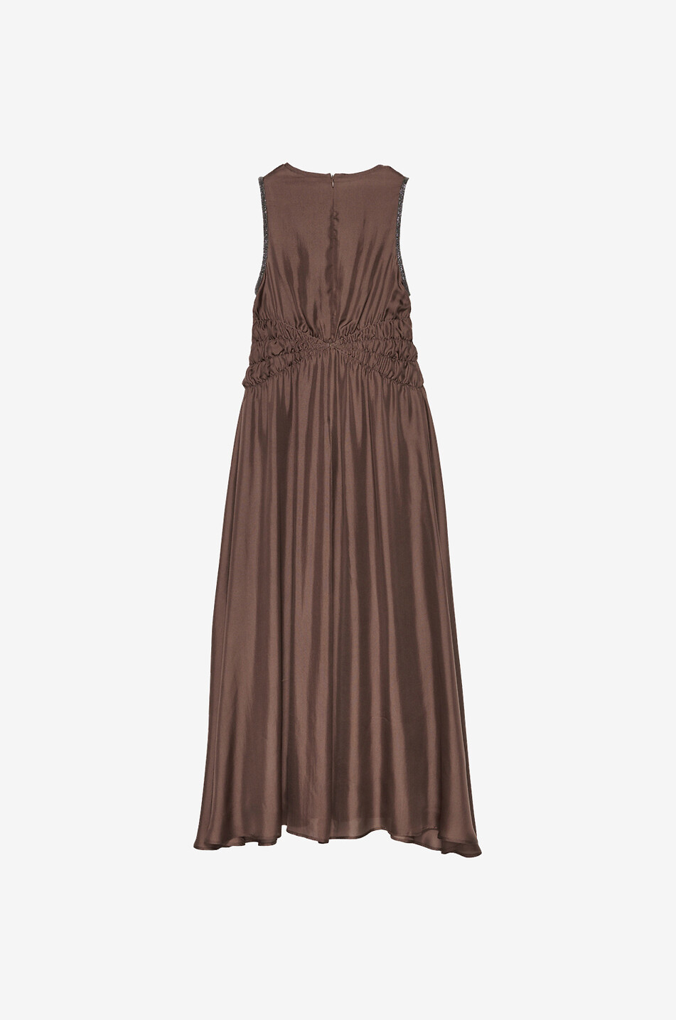 FABIANA FILIPPI Sleeveless bead embroidered silk dress Women LIGHT PINK 2