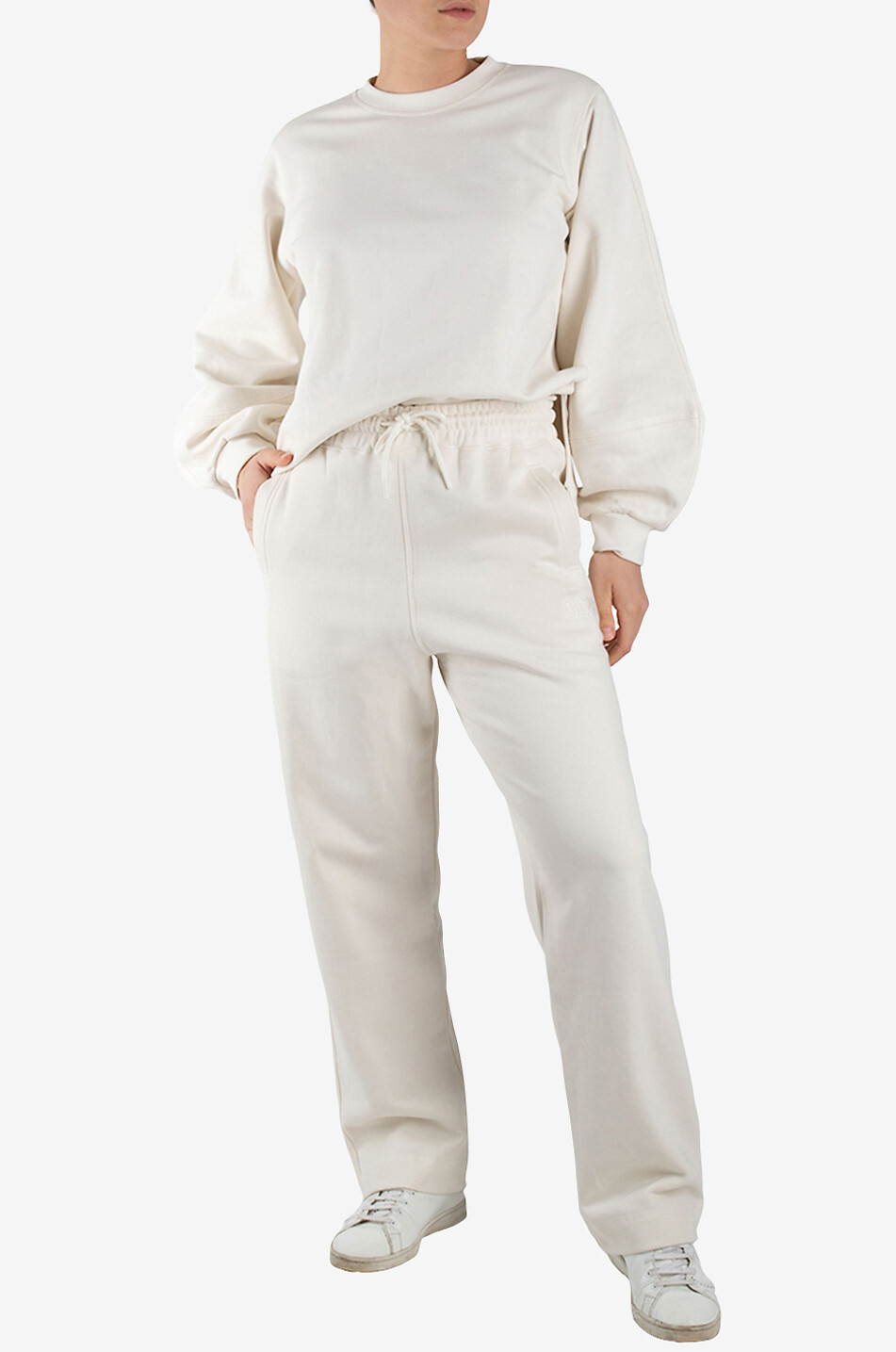 GANNI Jogginghose mit geradem Bein Software Isoli Damen Hellbeige 3