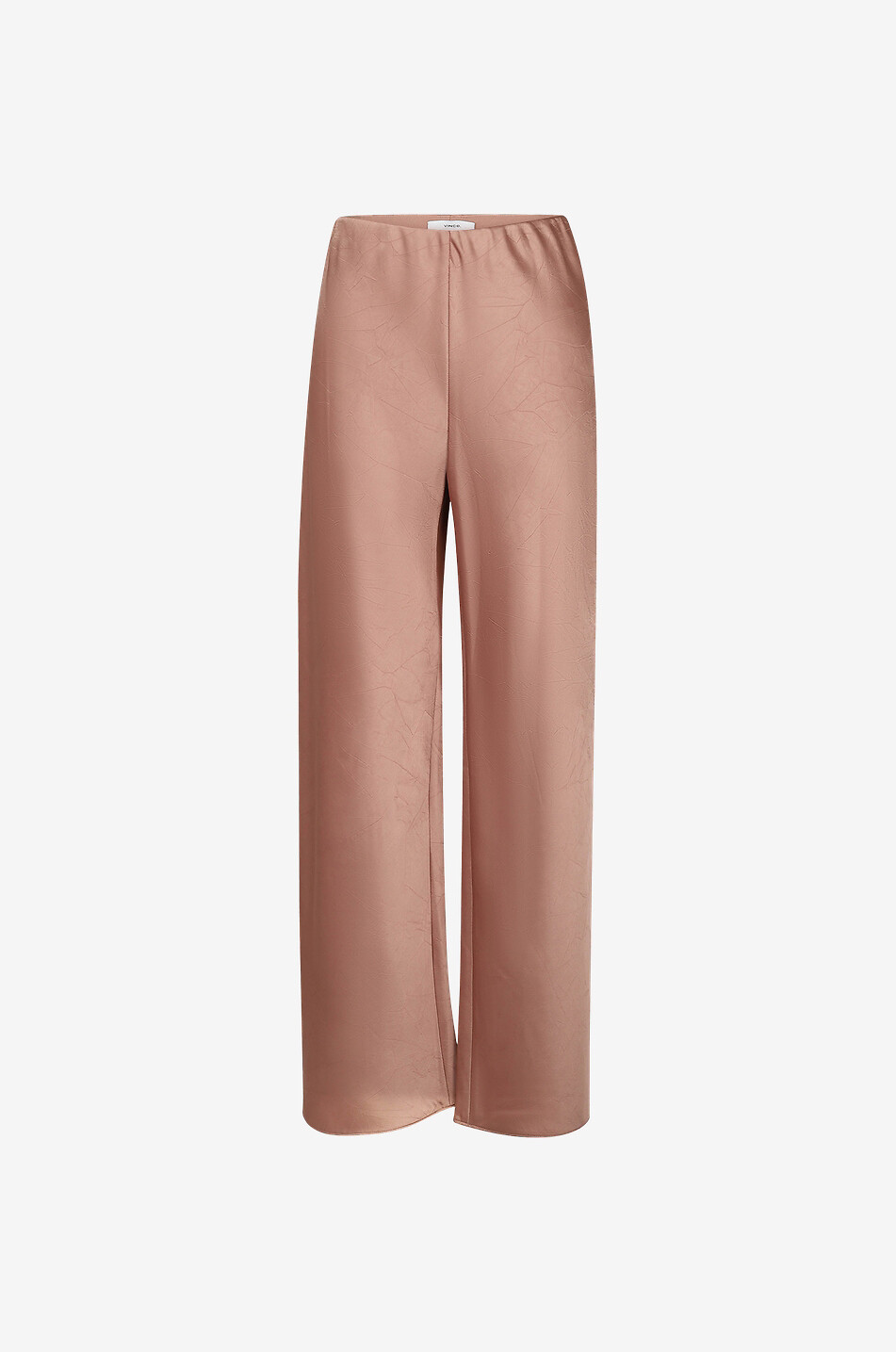Pantalon droit taille haute en satin