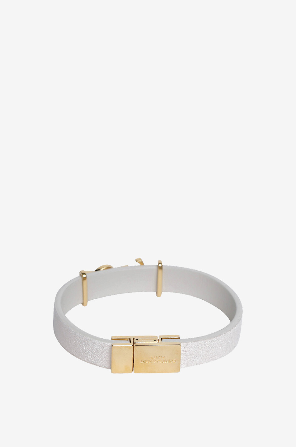 SAINT LAURENT PARIS Lederarmband mit Monogramm Opyum Damen BEIGE 2