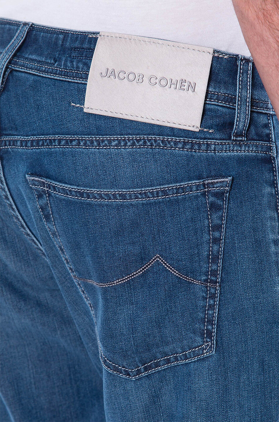 JACOB COHEN J625 regular lyocell and silk jeans Men MEDIUM BLUE 5