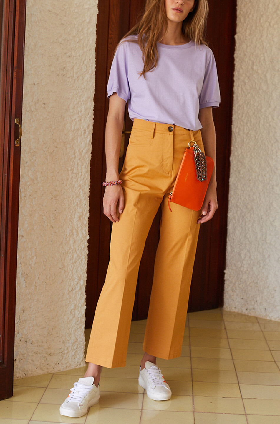 MOMONI Epinal gabardine stretch cropped trousers Women Medium beige 2
