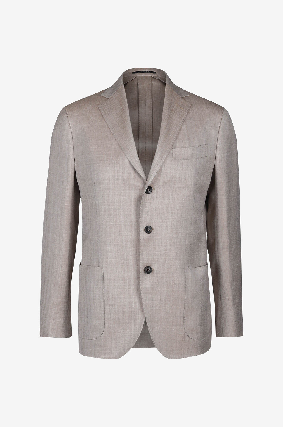 BONGÉNIE Einreihiger Blazer mit Fischgrätenmuster Loropiana Herren Mittle beige 1