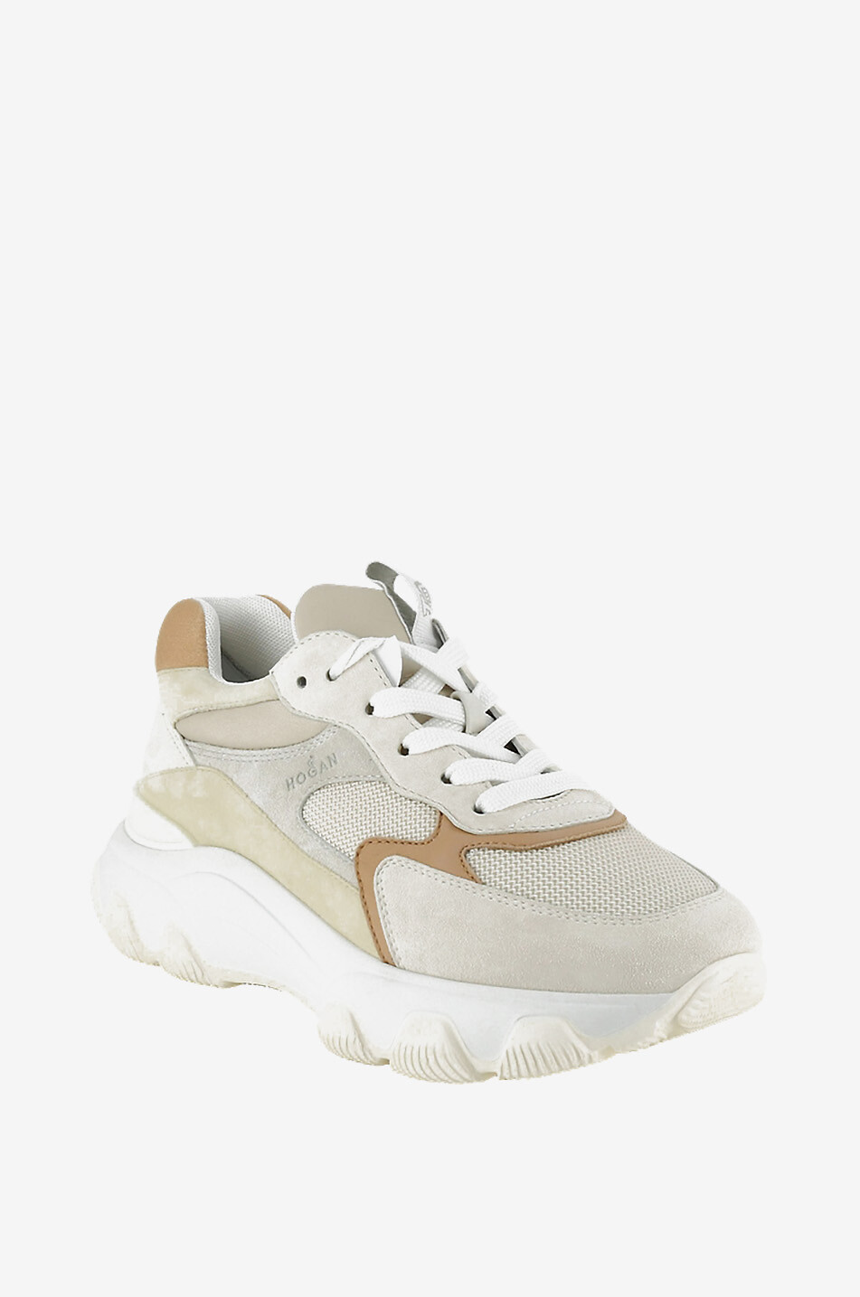 Hyperactive lace-up smooth leather sneakers