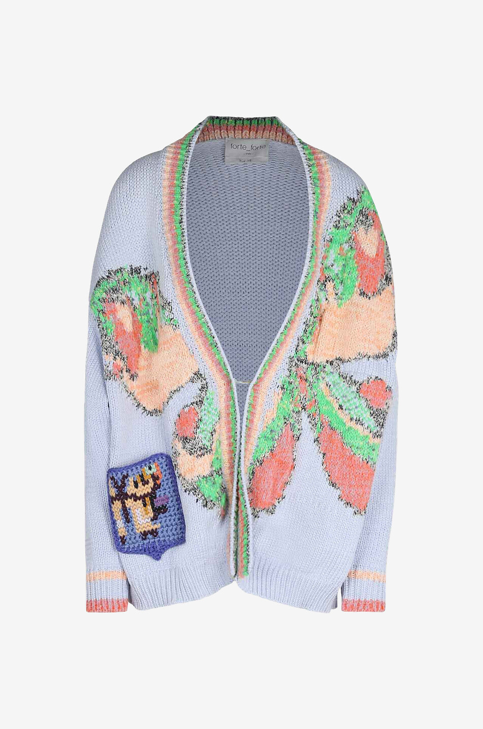 Cardigan jacquard oversize à broderies