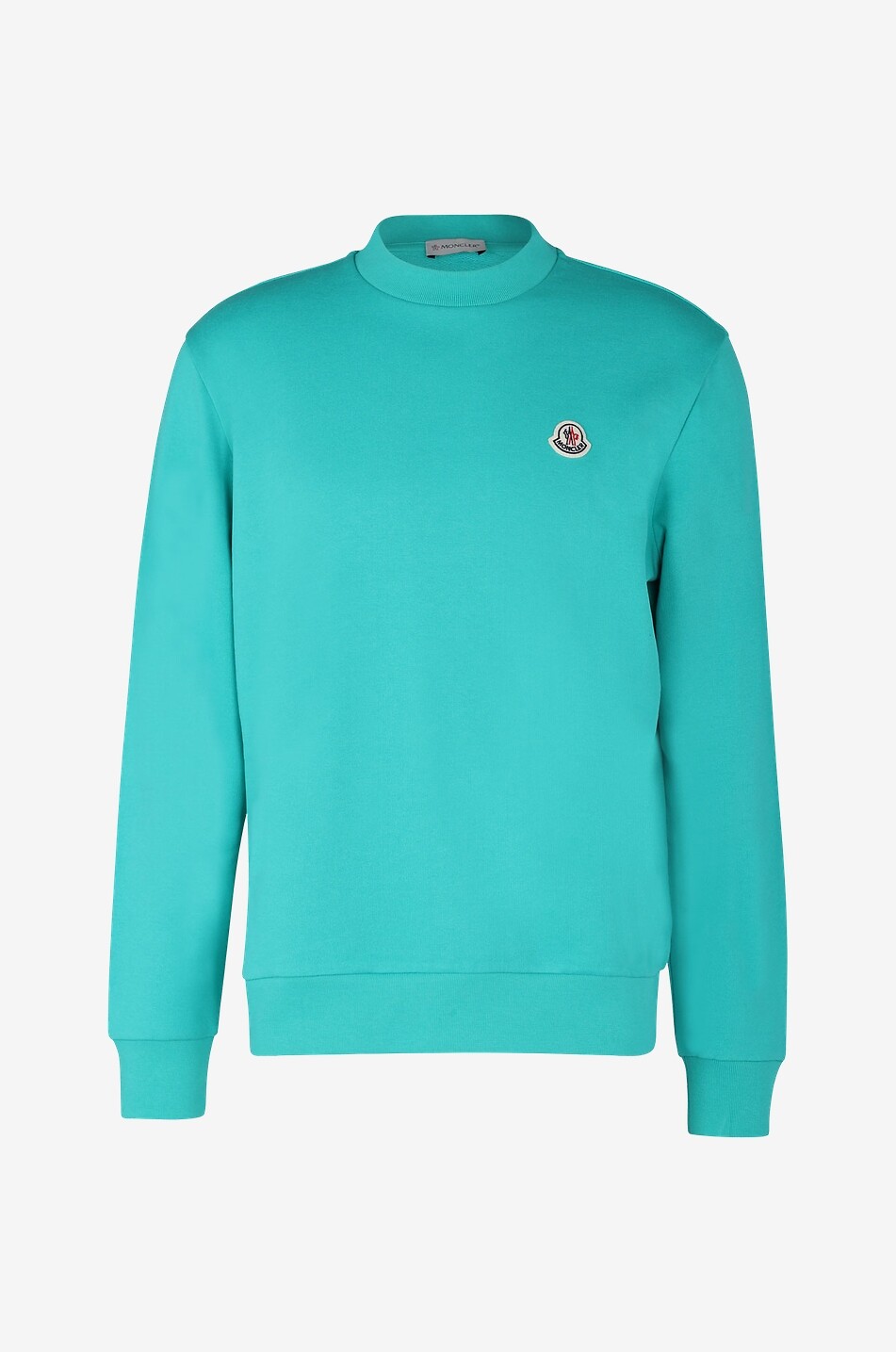 Sweat-shirt bi-matière à col rond et poche zippée