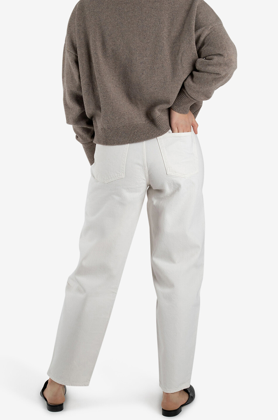 AGOLDE Jeans Tapered High Rise Baggy Drum Damen WEISS 5