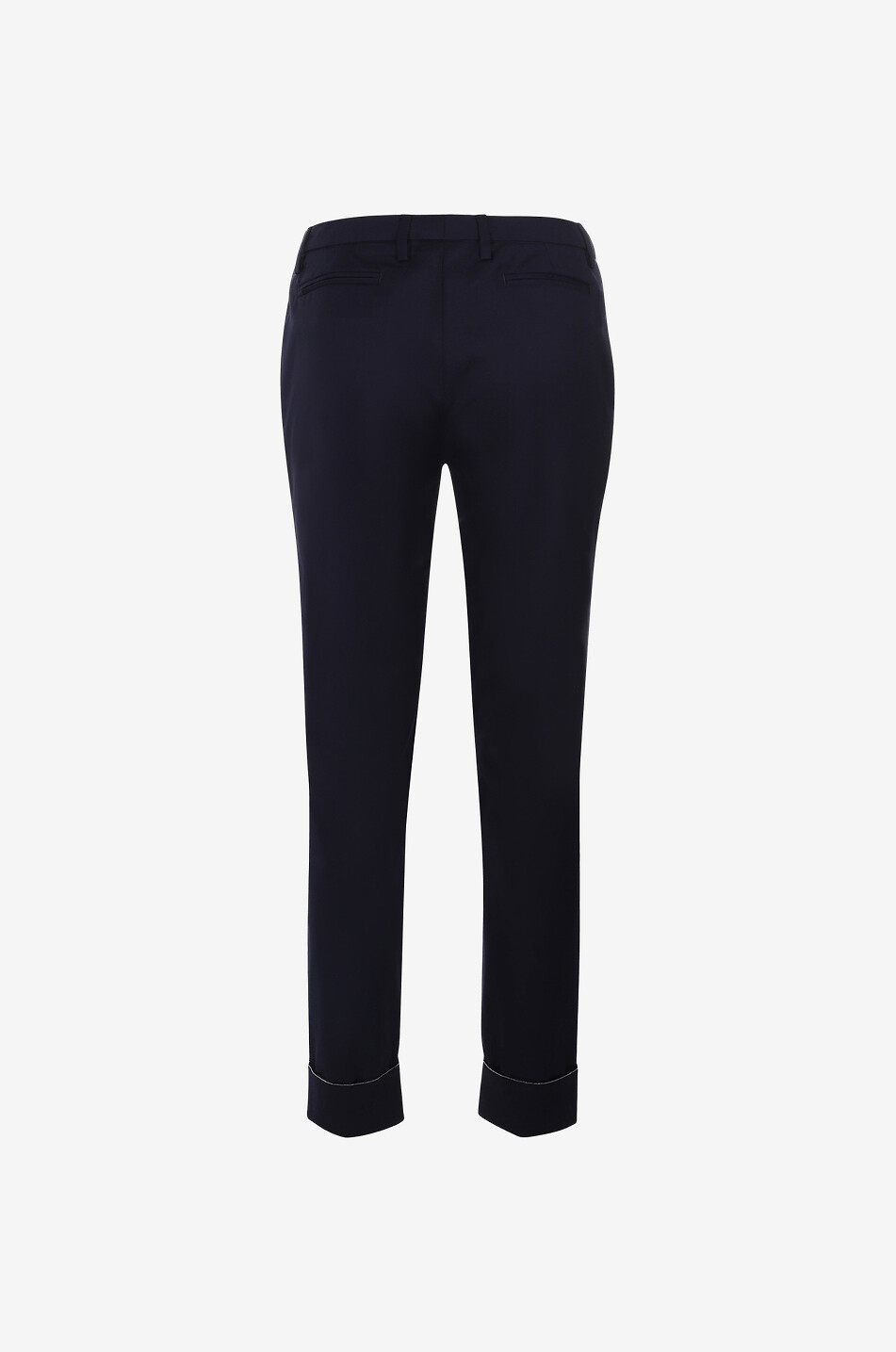 FABIANA FILIPPI Pantalon droit racourci en laine Cool Wool Montefalco Femme BLEU FONCE 2