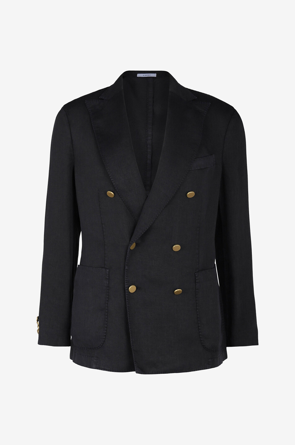 Fitted double-breasted linen blazer