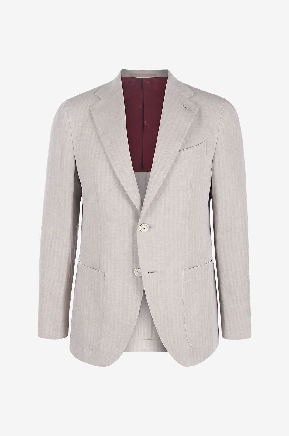 Gestreifter einreihiger Blazer aus Baumwolle und Leinen Aida Drop 7 R