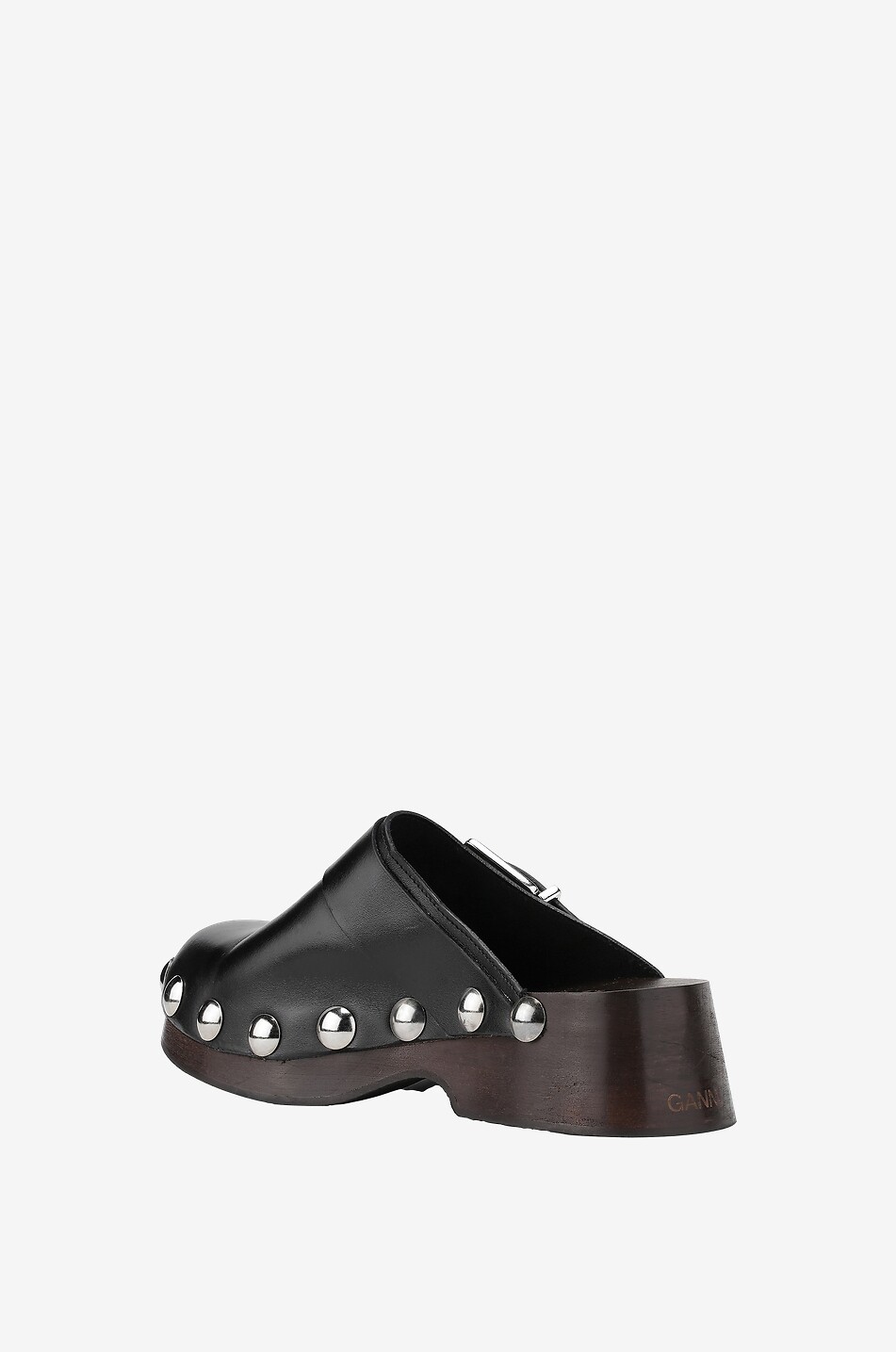 GANNI Retro Retro studded leather clogs Women BLACK 2