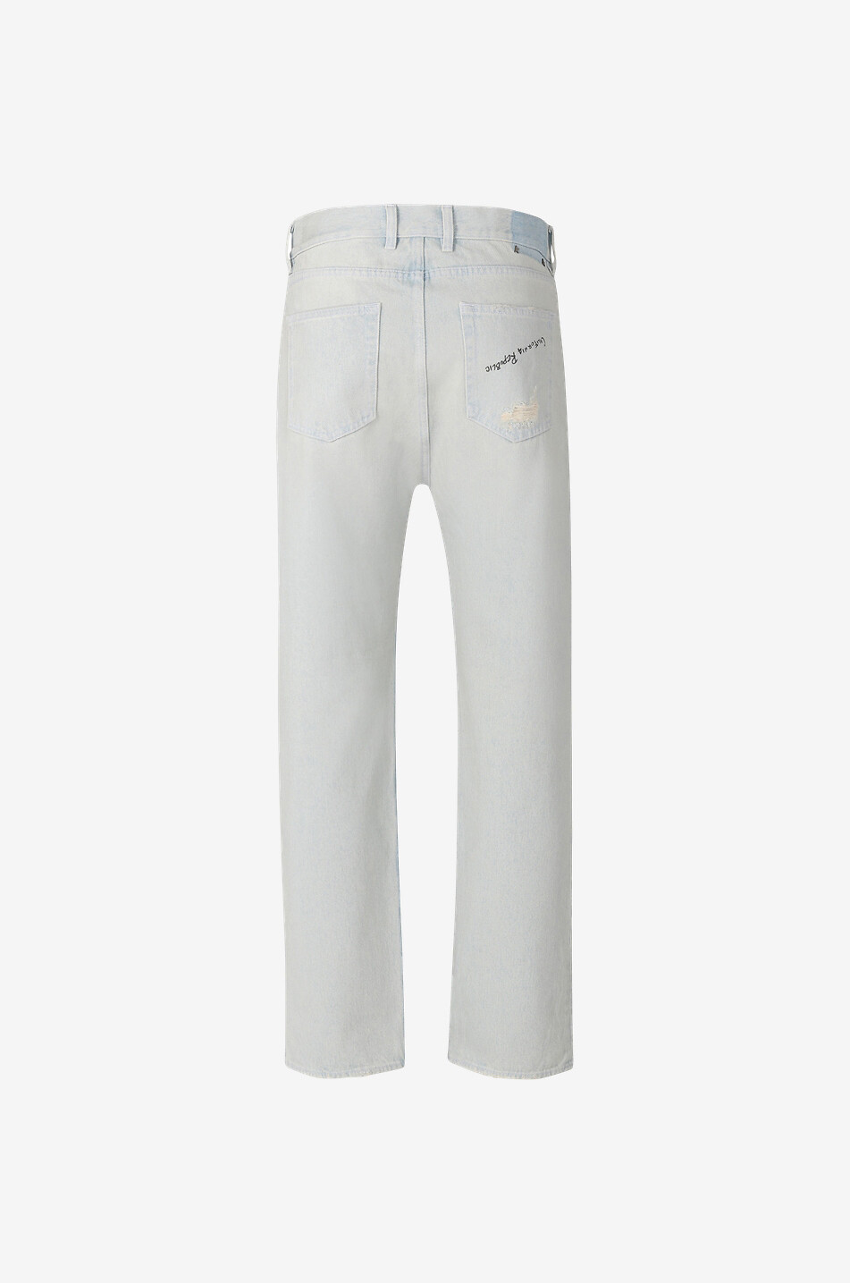 Gerade zerrissene Jeans mit Print Golden Skate Bleached