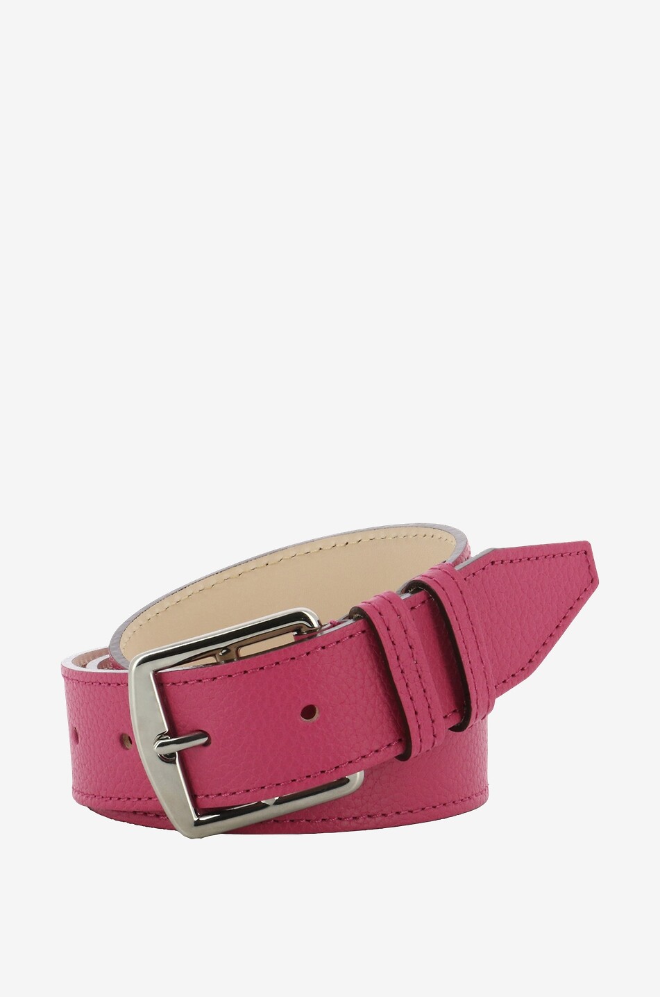 Grained leather belt