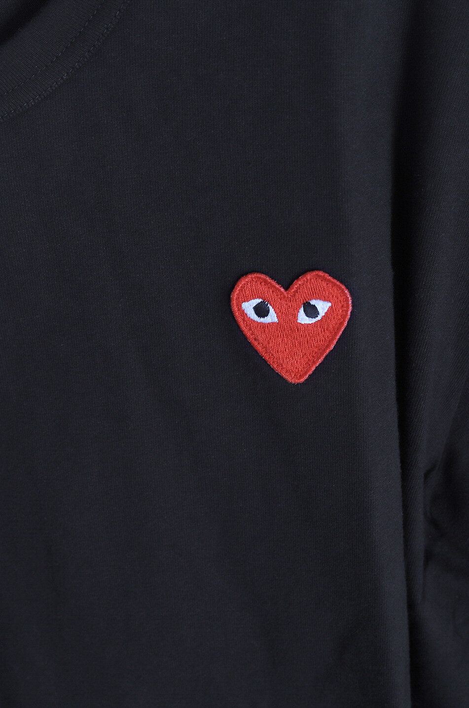 Comme des garcons black shirt with red heart on sale