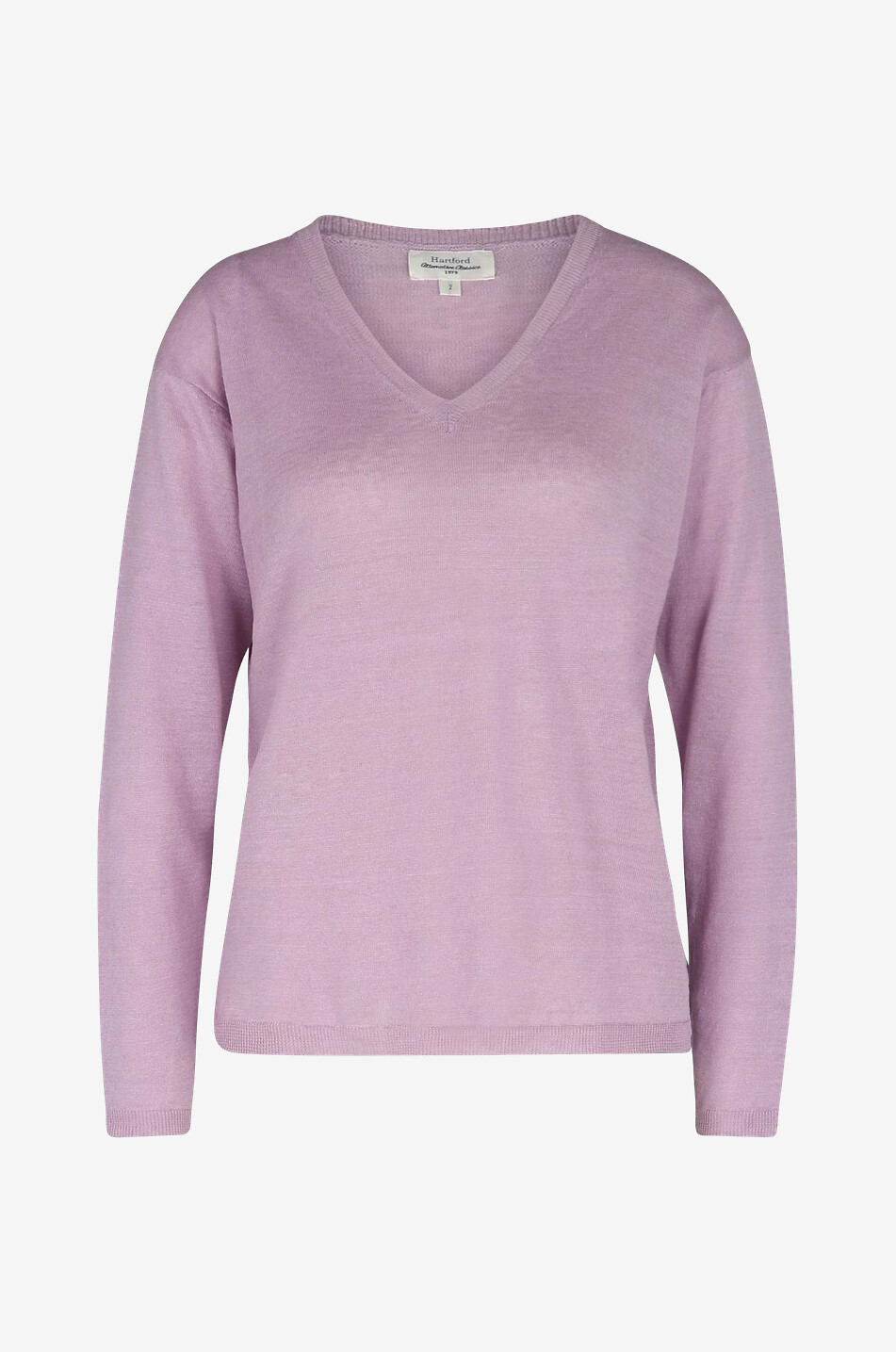 Pull à col V en lin Mofida