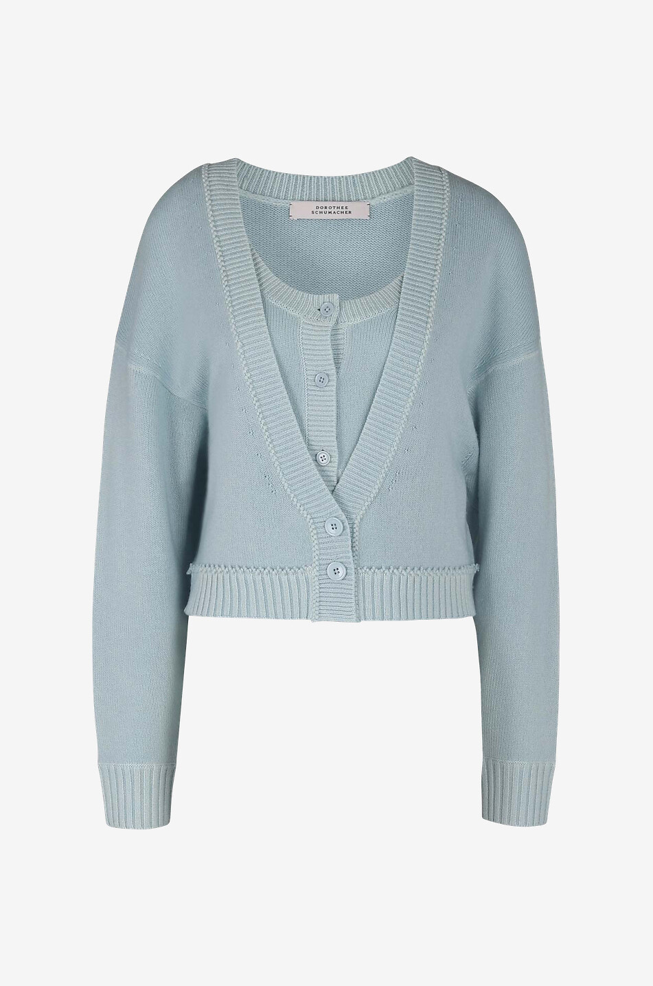 Dorothee Schumacher Light Blue Merino Wool Knit factory Long Sleeve Cardigan Sweater 4