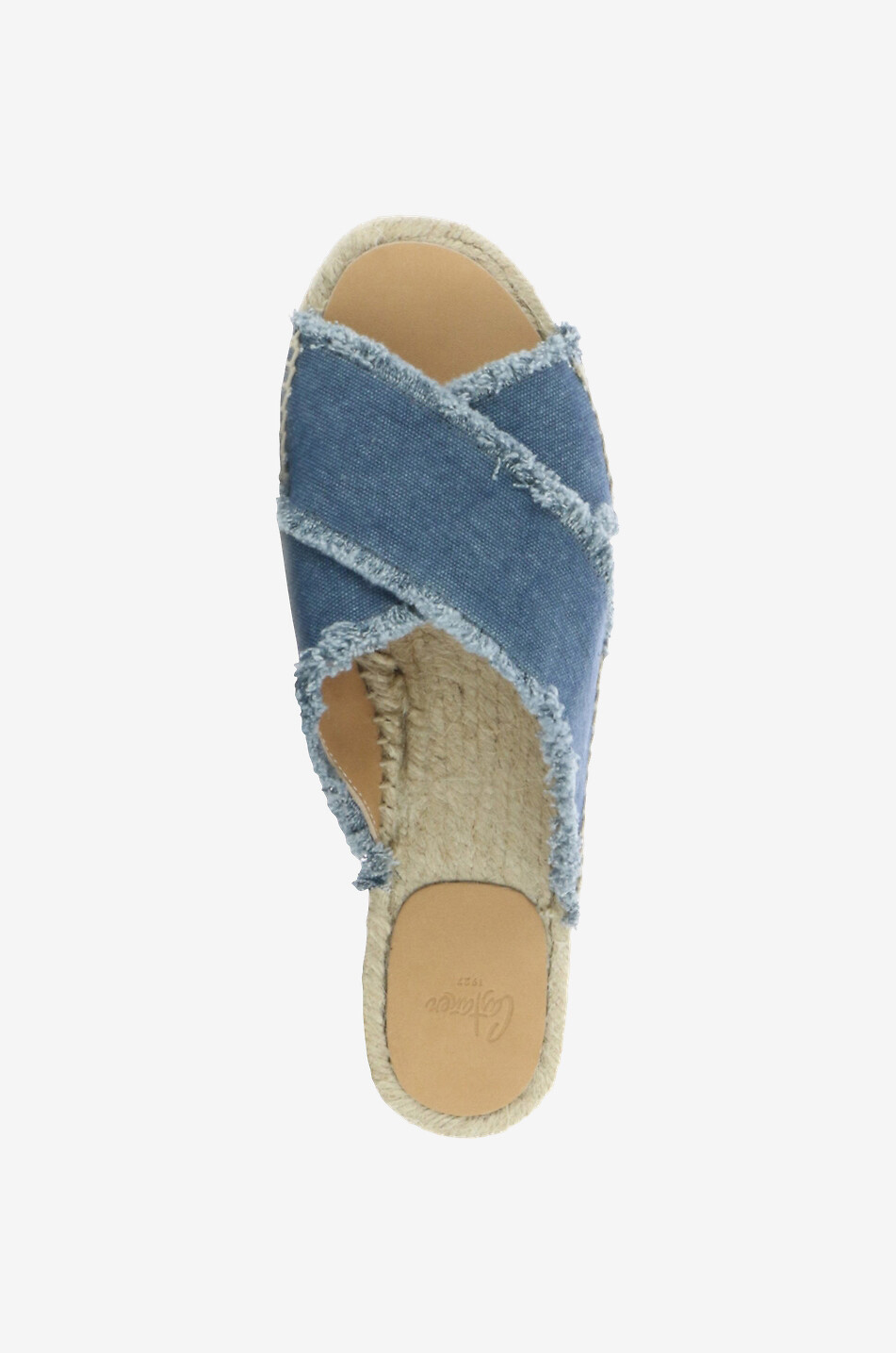 CASTANER Claquettes effilochées en toile de coton Palmera Femme BLEU CLAIR 5