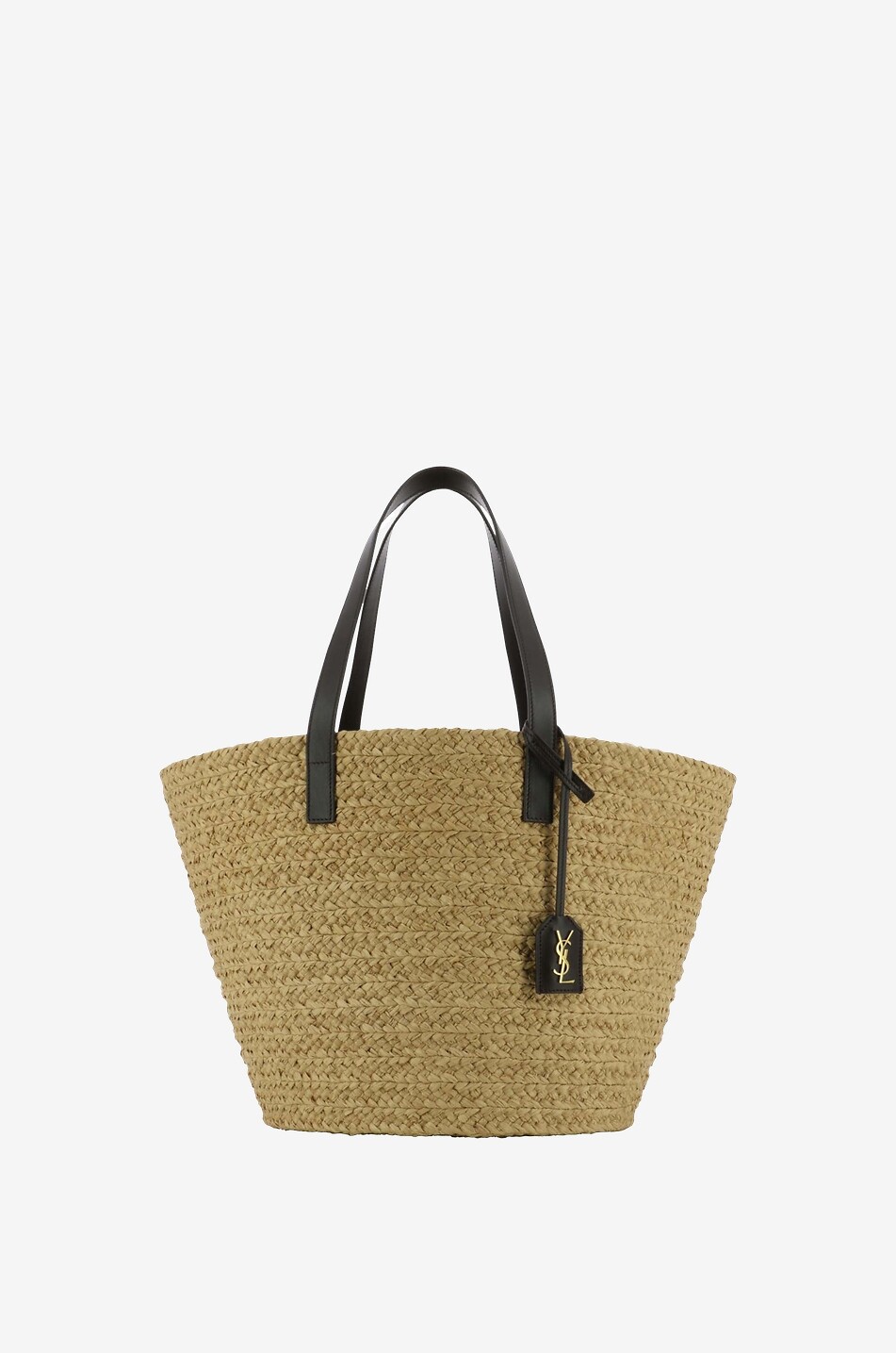 Panier Medium raffia and leather tote bag