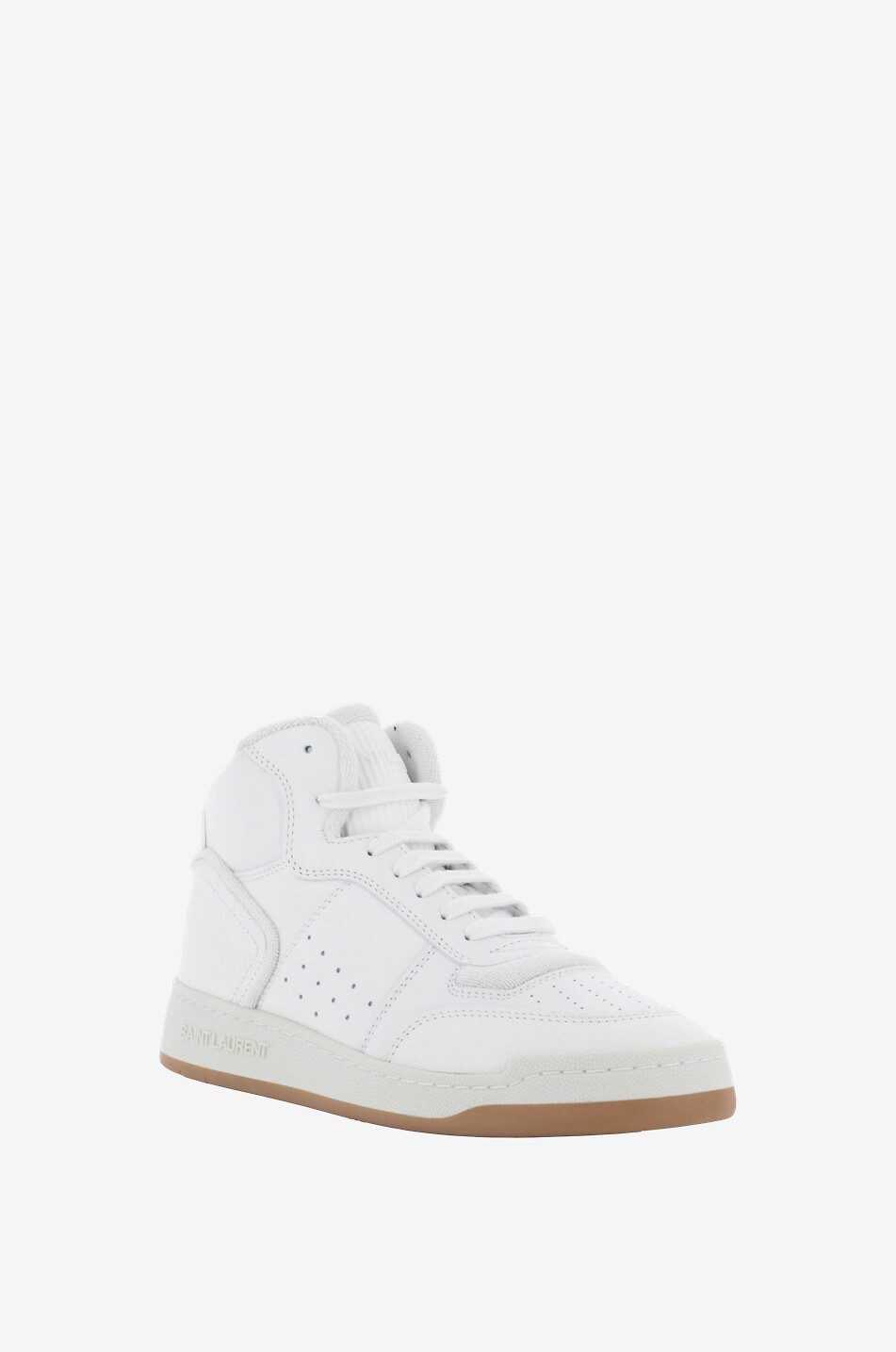 Baskets montantes en cuir lisse et graine SL80 Mid Top SAINT LAURENT PARIS Bongenie