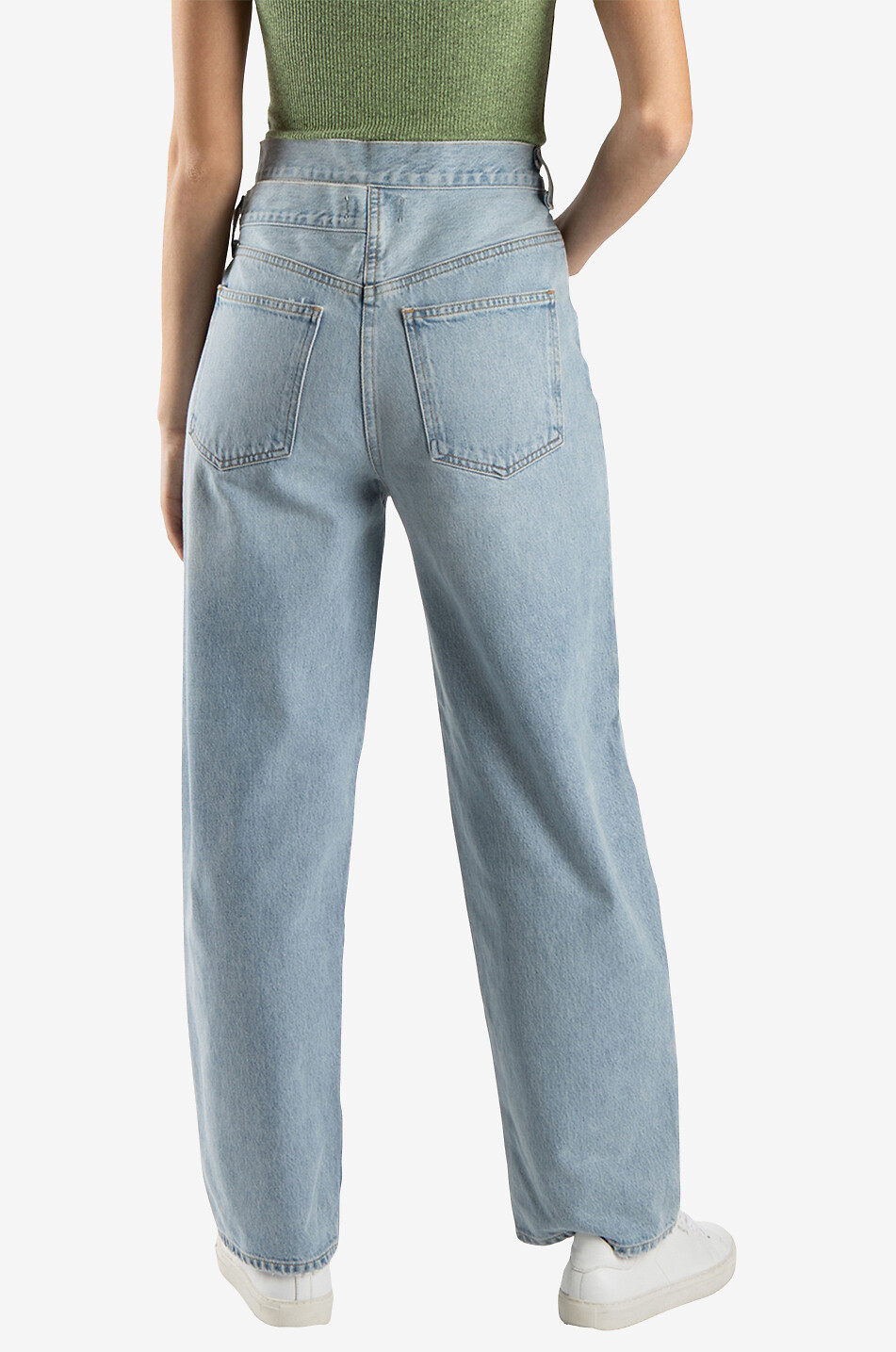 Gerade Baumwoll-Jeans Broken Waistband