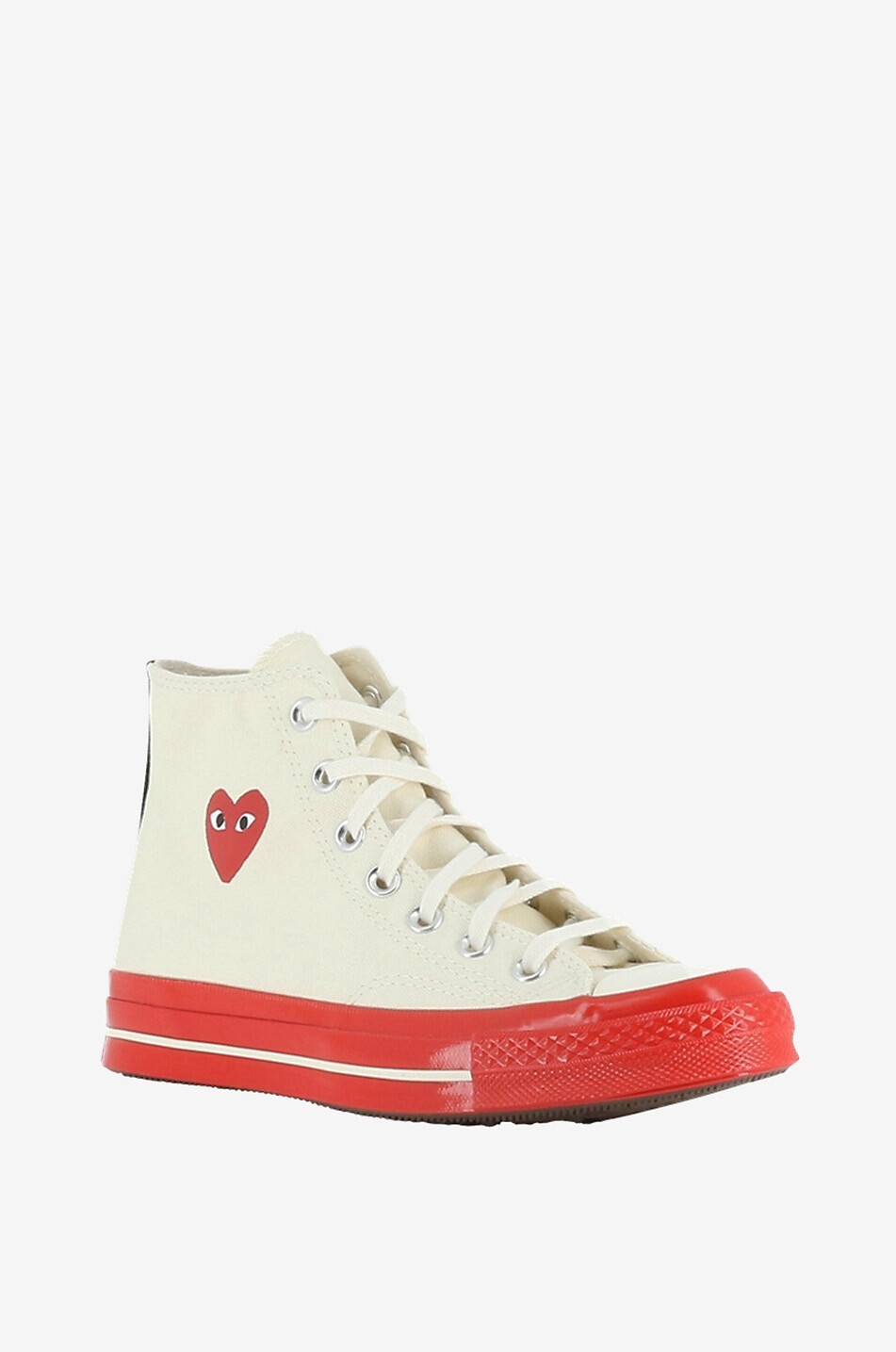COMME DES GARCONS PLAY Red Heart lace-up high-top sneakers Women EGGSHELL 1