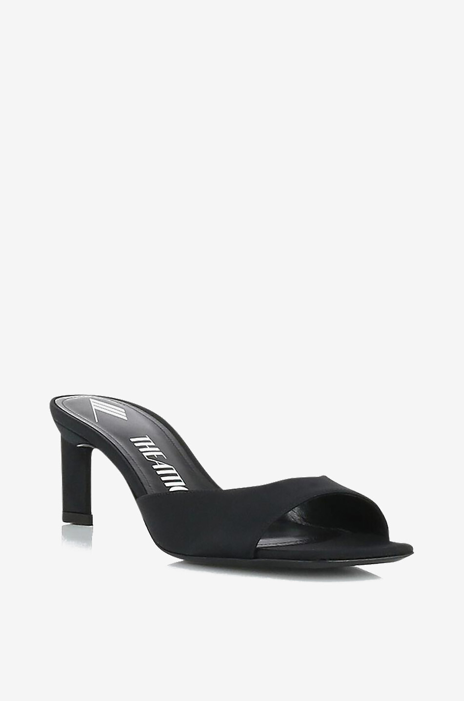 THE ATTICO Pantoletten aus Satin mit Absatz Kaia 55 Damen SCHWARZ 1