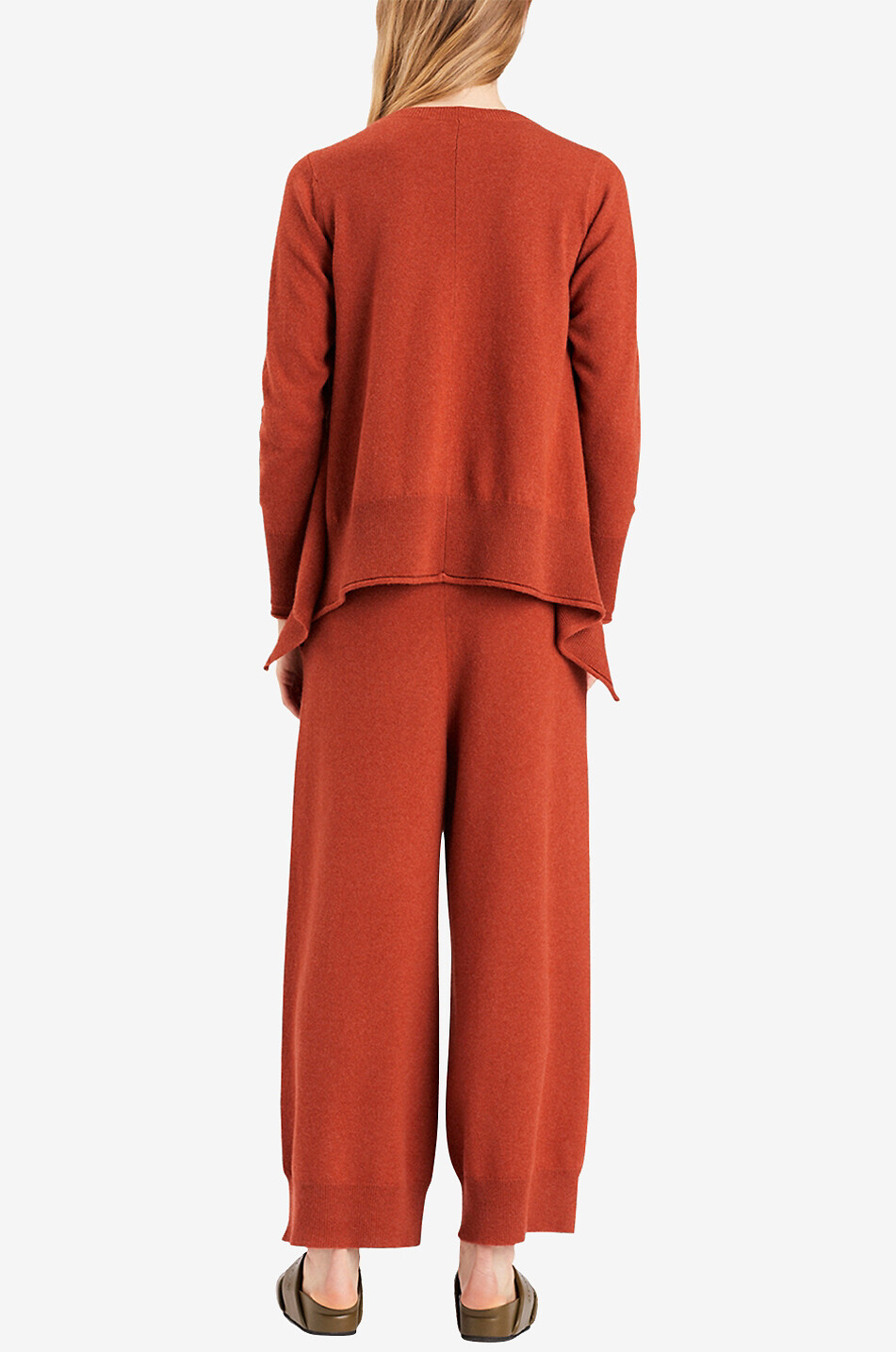 STELLA McCARTNEY Pantalon large raccourci en maille Cashmere Wardrobe Femme ROUGE 3