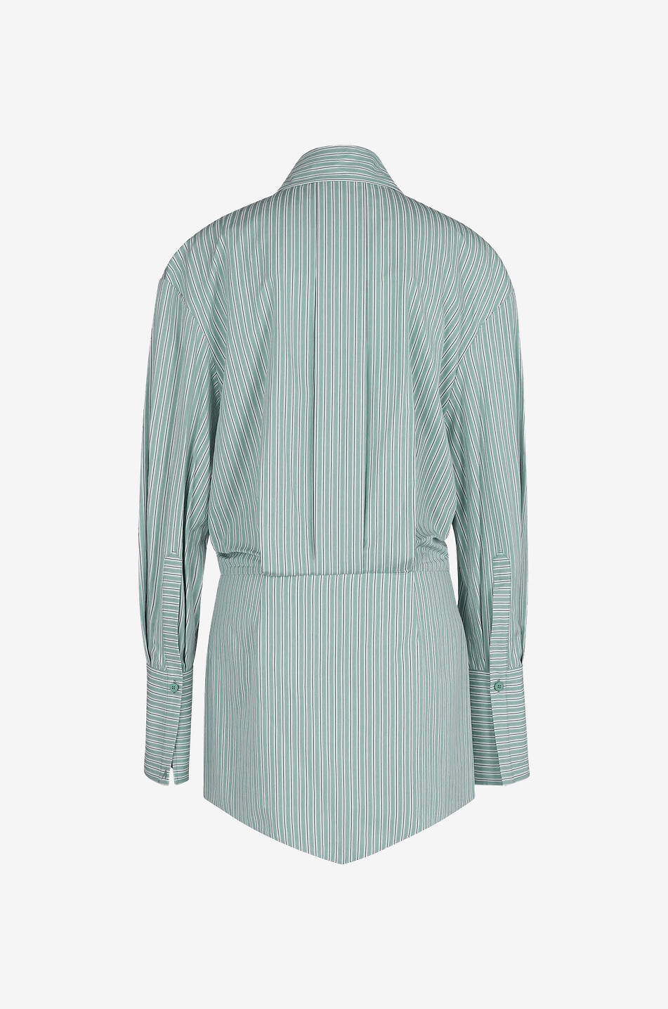 Mini robe chemise déstructurée en popeline rayée Silvye