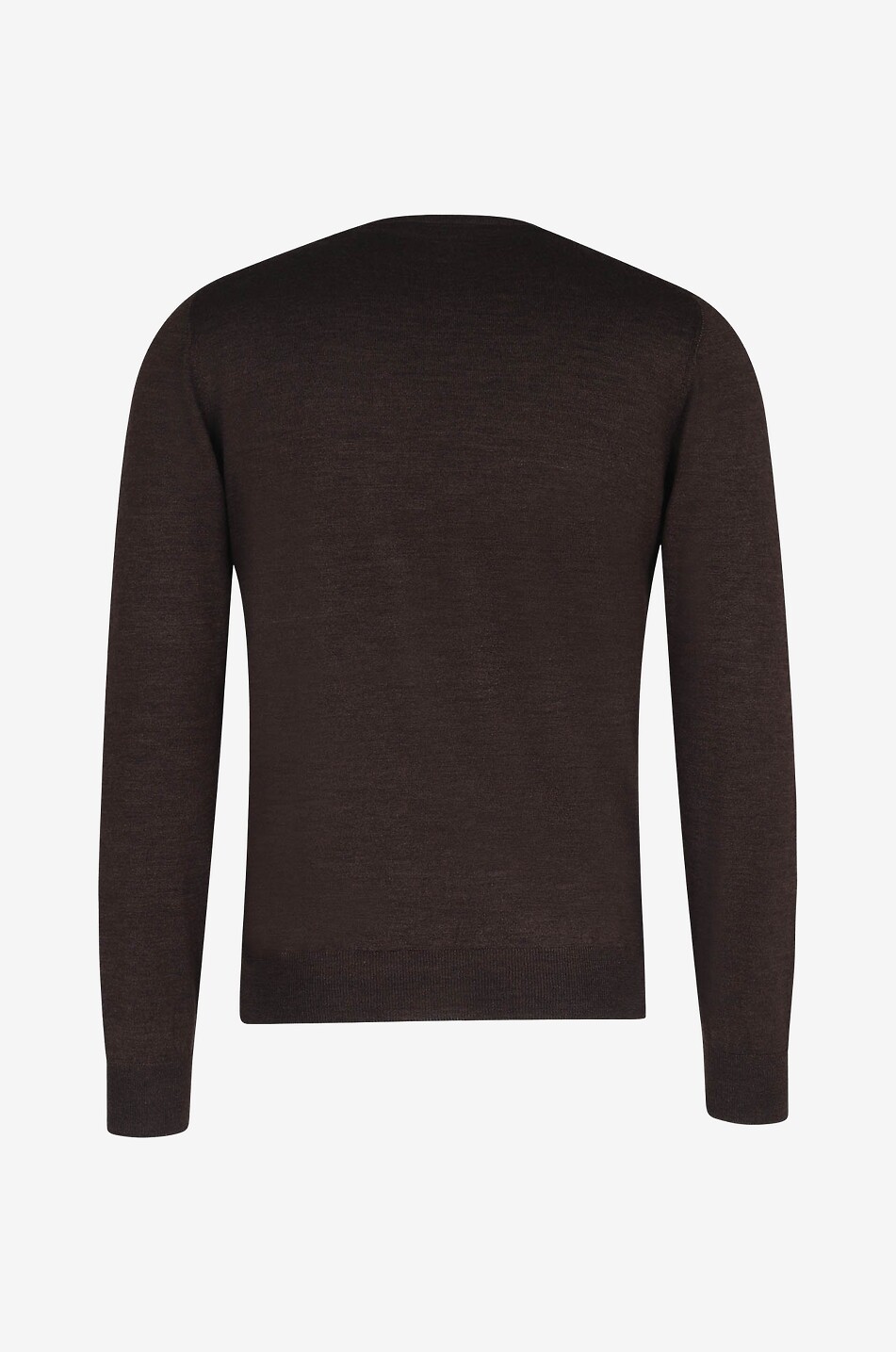 BONGÉNIE Pull fin à col rond en laine et soie Homme MARRON 2