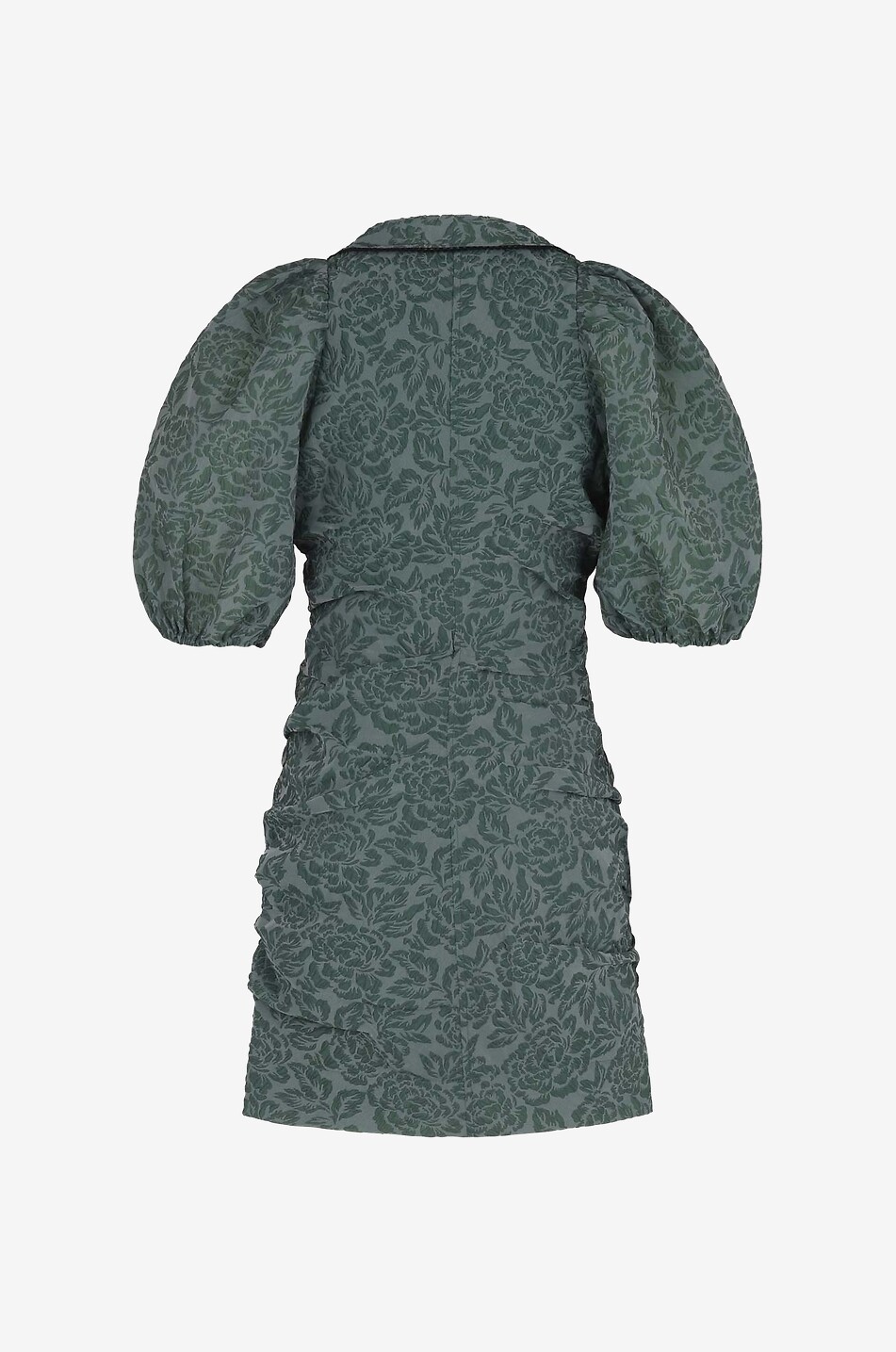 GANNI Minikleid aus nachhaltigem Jacquard mit Rosenmotiv Damen GRÜN 2