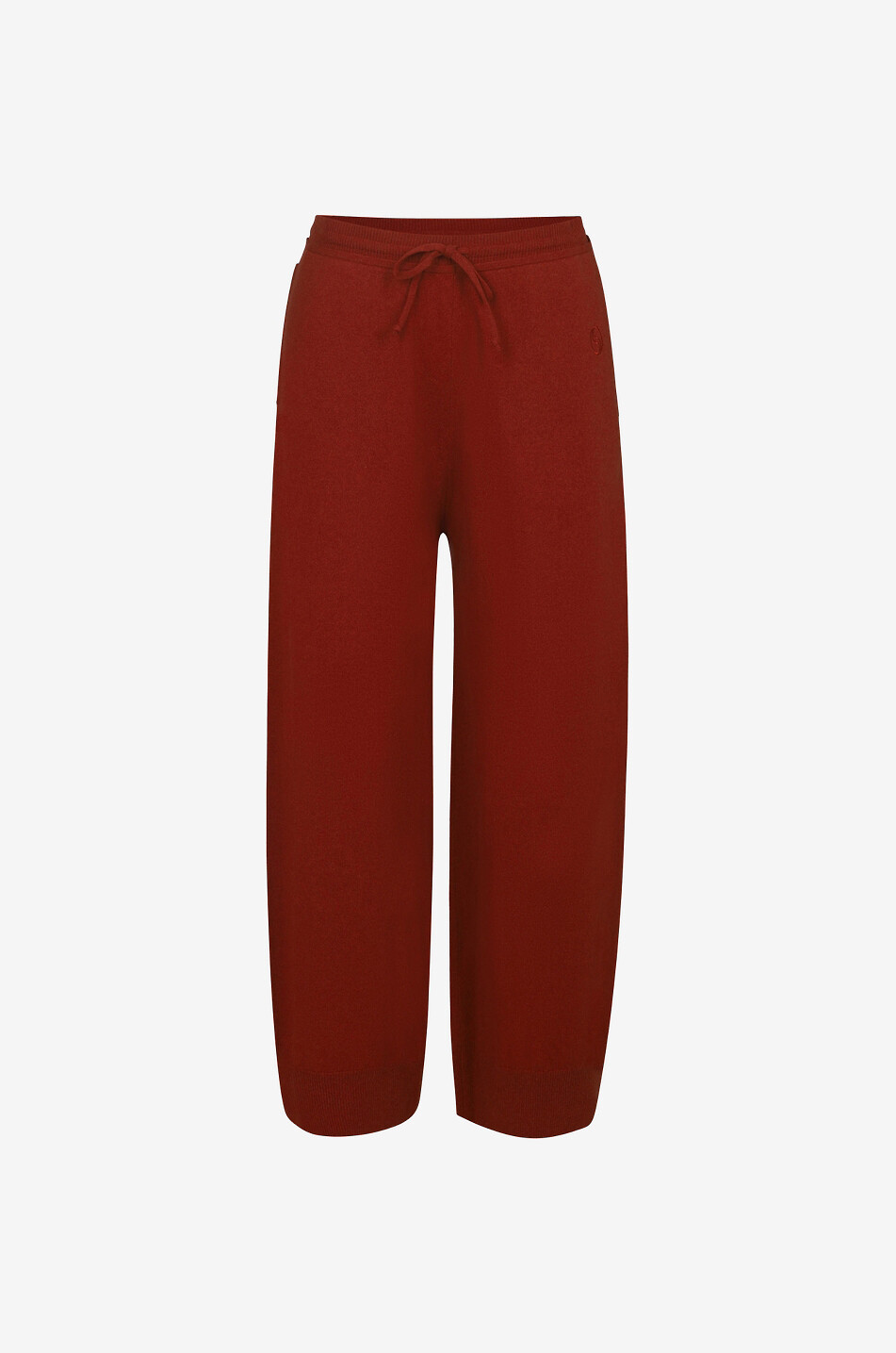 Pantalon large raccourci en maille Cashmere Wardrobe