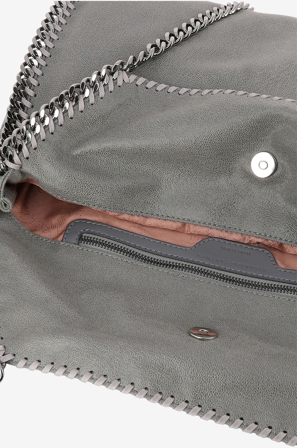 STELLA McCARTNEY Falabella Shaggy Deer Small faux suede tote bag Women GREY 5