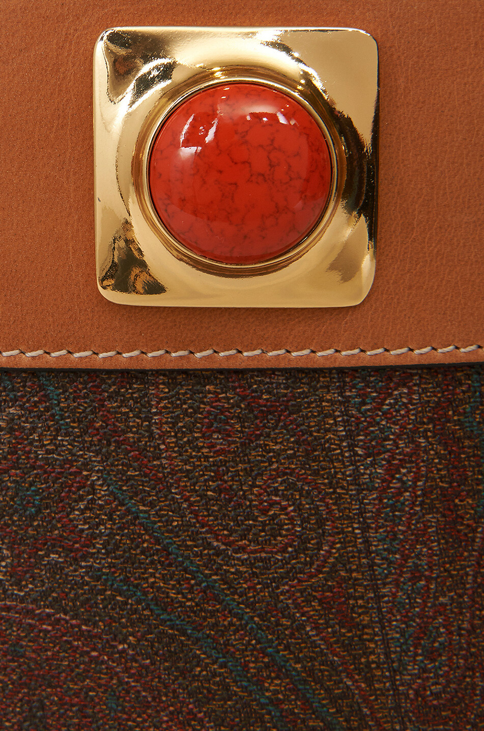 ETRO Bucket-Tasche aus Baumwolle und Leder Crown Me Damen ROT 5