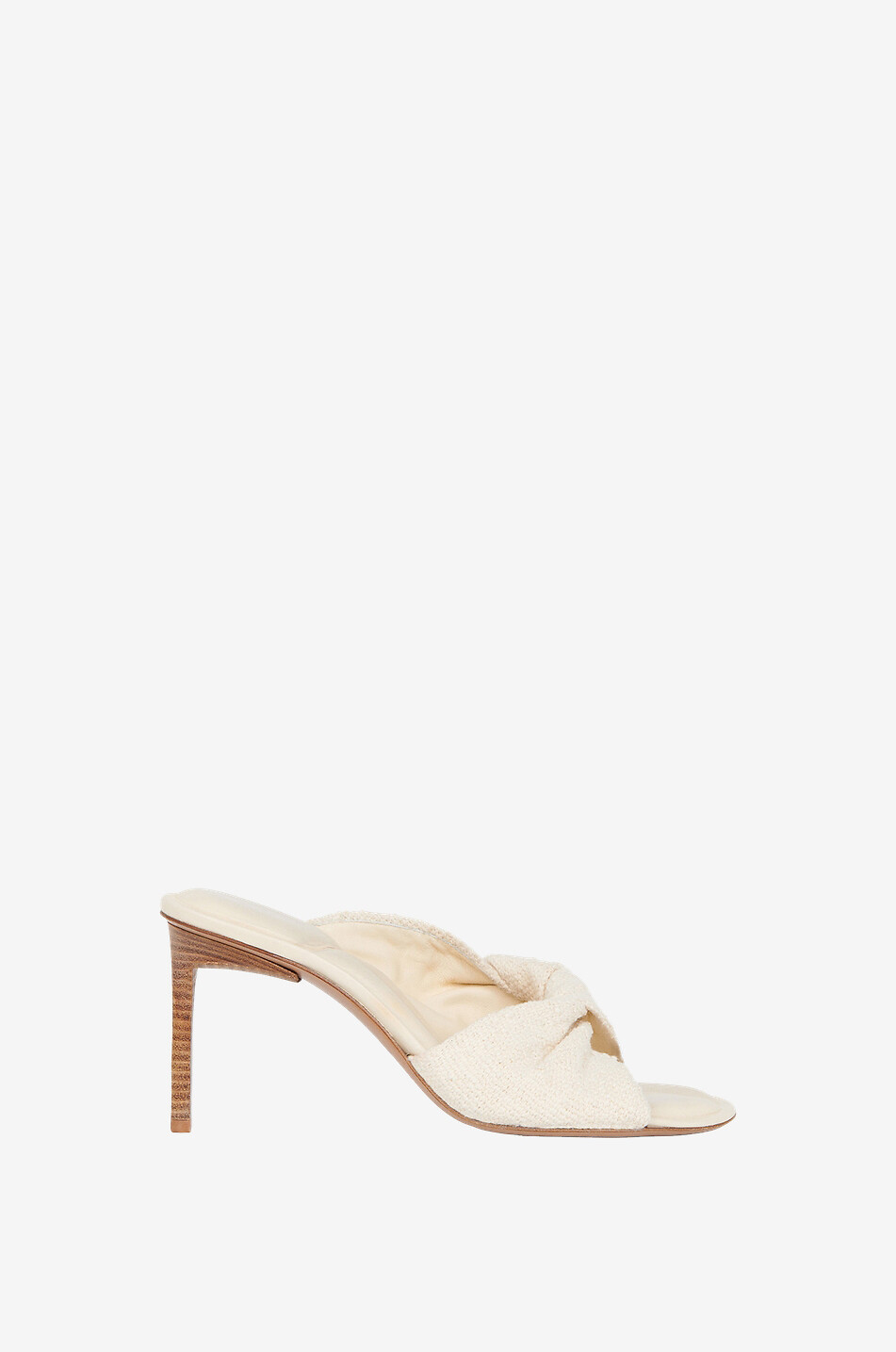 JACQUEMUS Mules à talon en éponge Bagnu 80 Femme BLANC 3