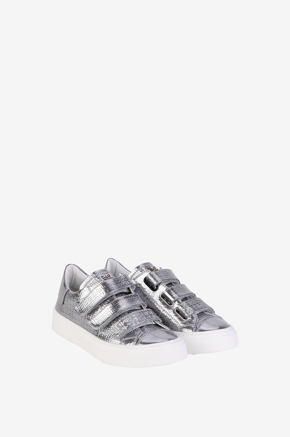 4G children's Velcro metallic leather low-top sneakers
