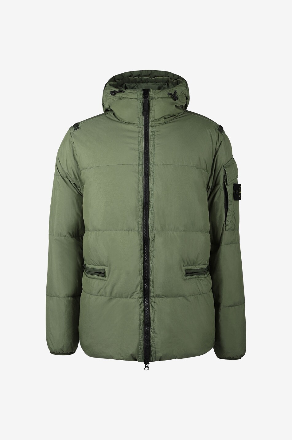 STONE ISLAND Daunenjacke mit Kapuze 4023 Garment Dyed Crinkle Reps R-NY Down Herren DUNKELGRÜN 1