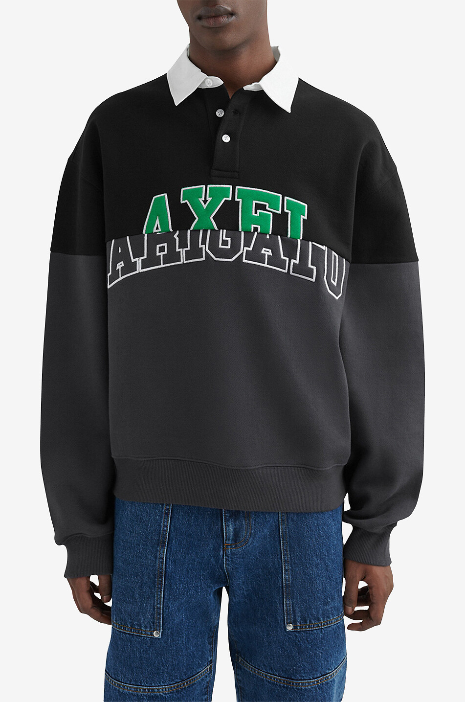 AXEL ARIGATO Polo manches longues en coton bio Unify Rugby Homme NOIR 3